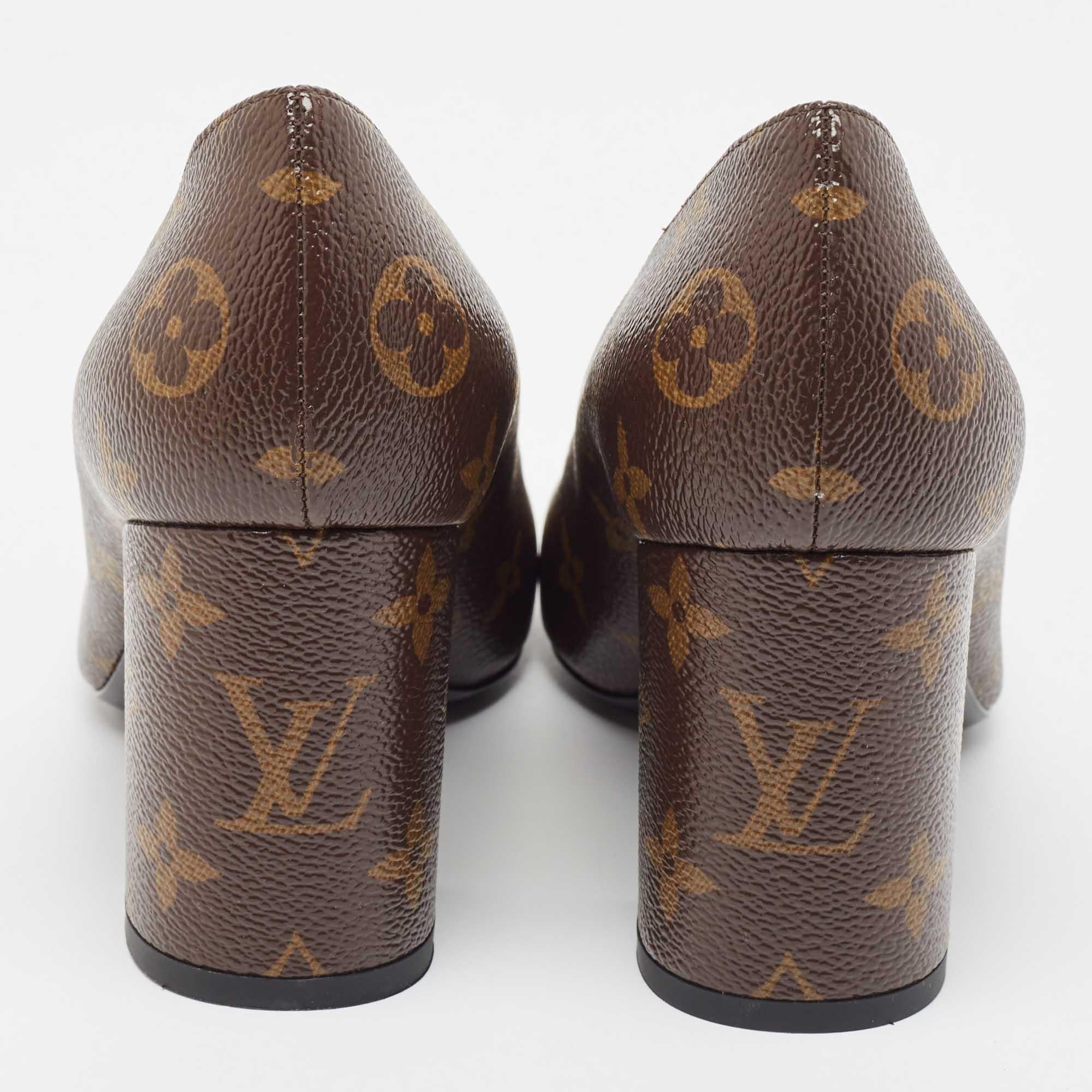 Louis Vuitton Brown Monogram Canvas Madeleine Pumps Size 37.5 2