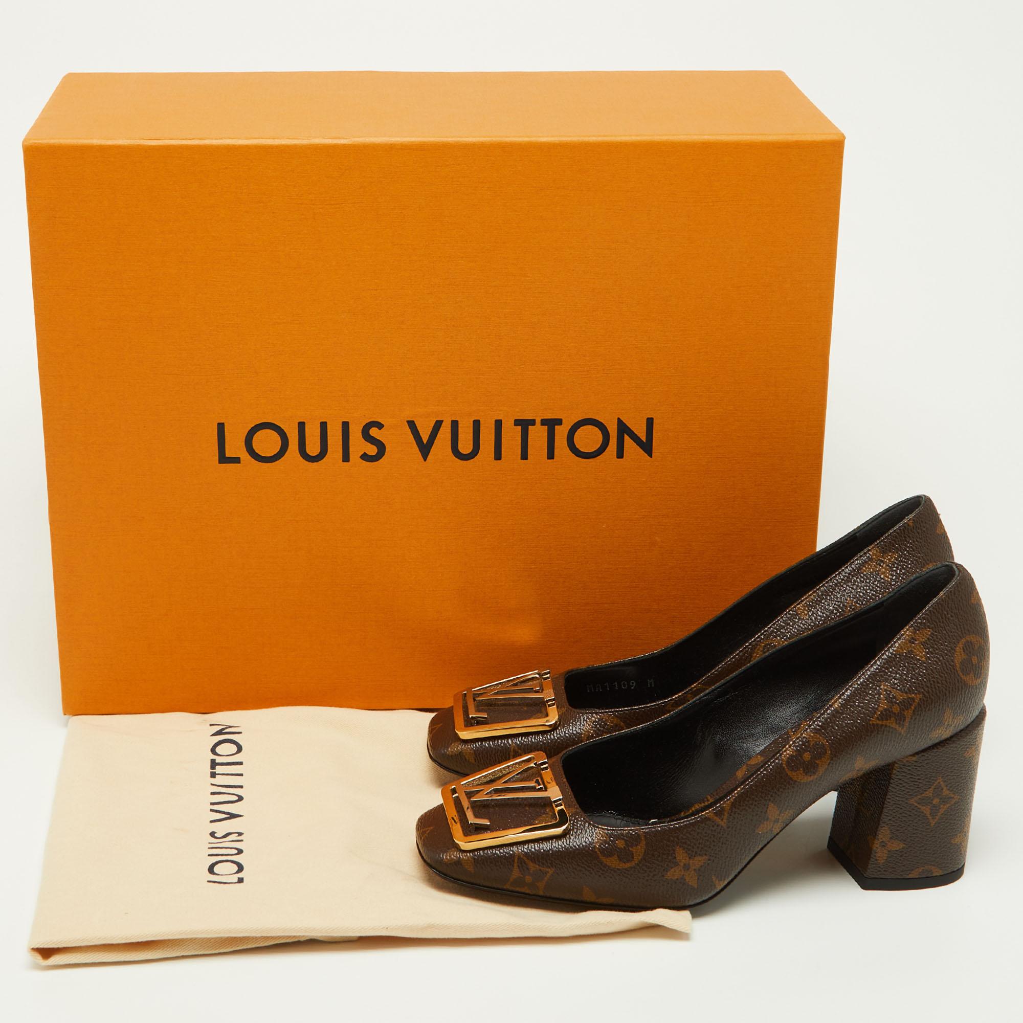 Louis Vuitton Brown Monogram Canvas Madeleine Pumps Size 38 4