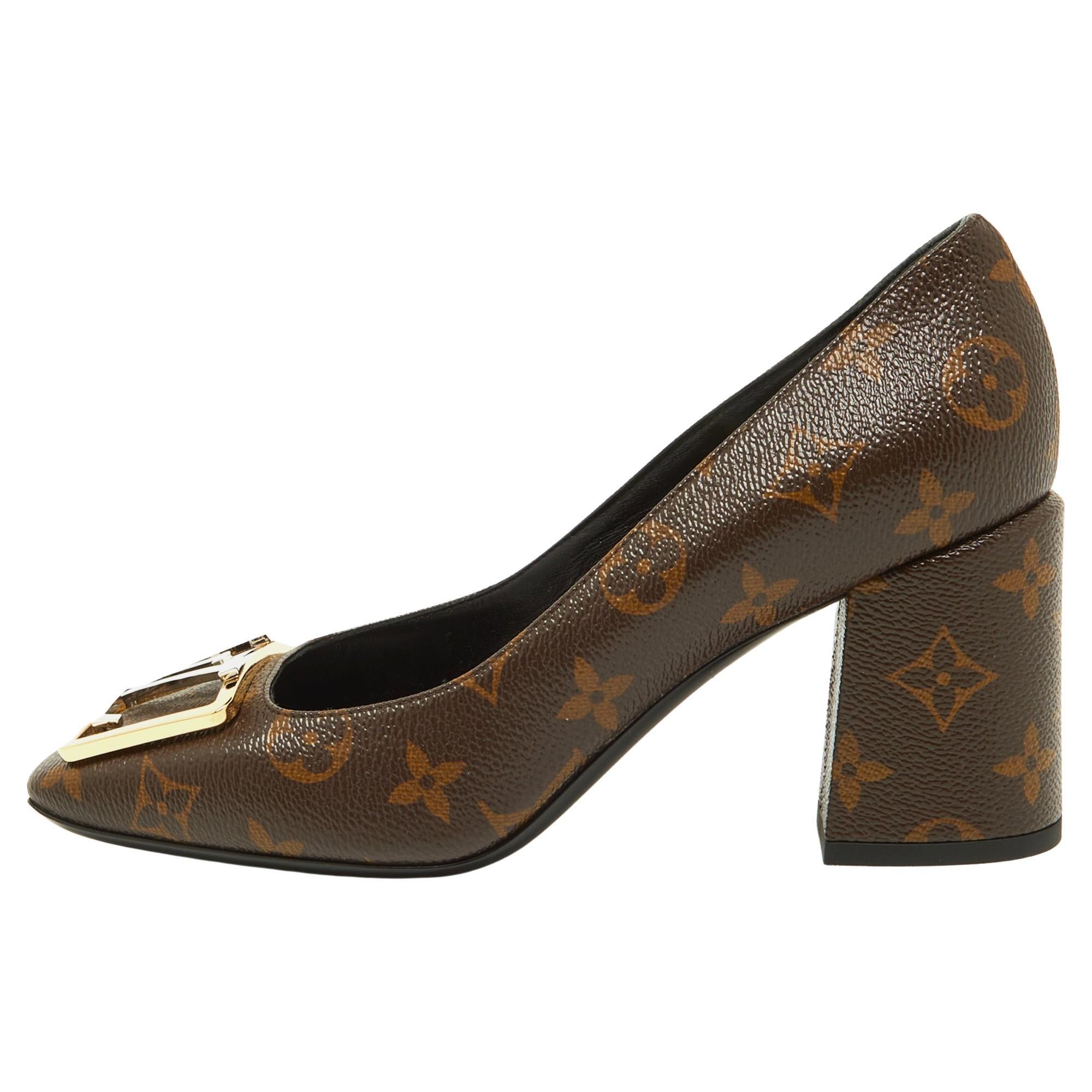 Louis Vuitton Brown Monogram Canvas Madeleine Pumps Size 38