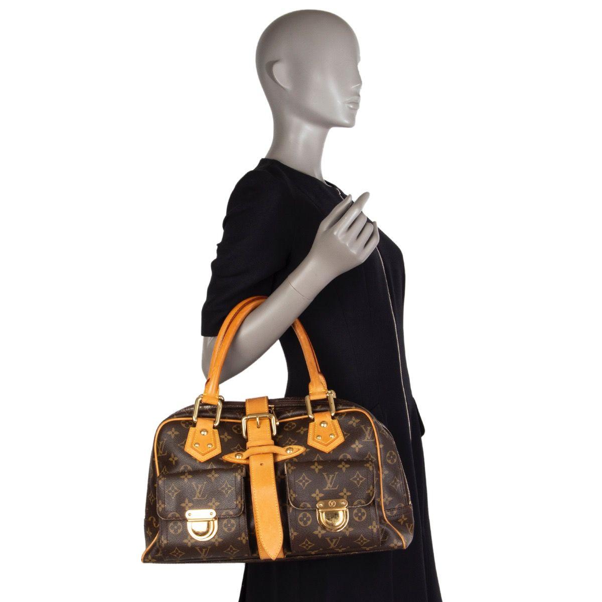 LOUIS VUITTON brown Monogram canvas MANHATTAN GM Shoulder Bag 3