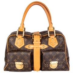 LOUIS VUITTON brown Monogram canvas MANHATTAN GM Shoulder Bag