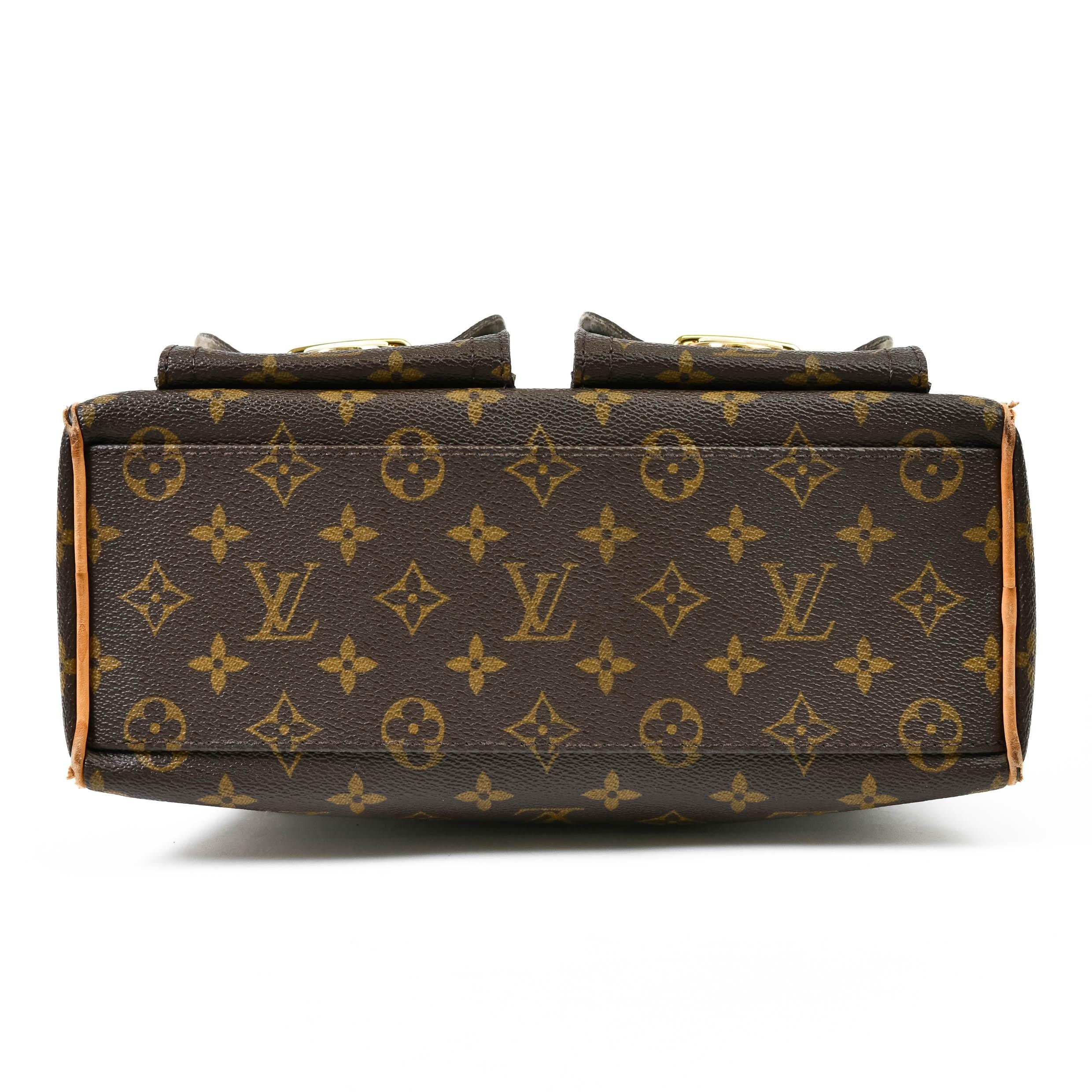 Louis Vuitton Brown Monogram Canvas Manhattan PM Tote Bag 1