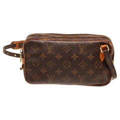 Louis Vuitton Brown Monogram Canvas Marly Bandouliere Bag with Gold-tone