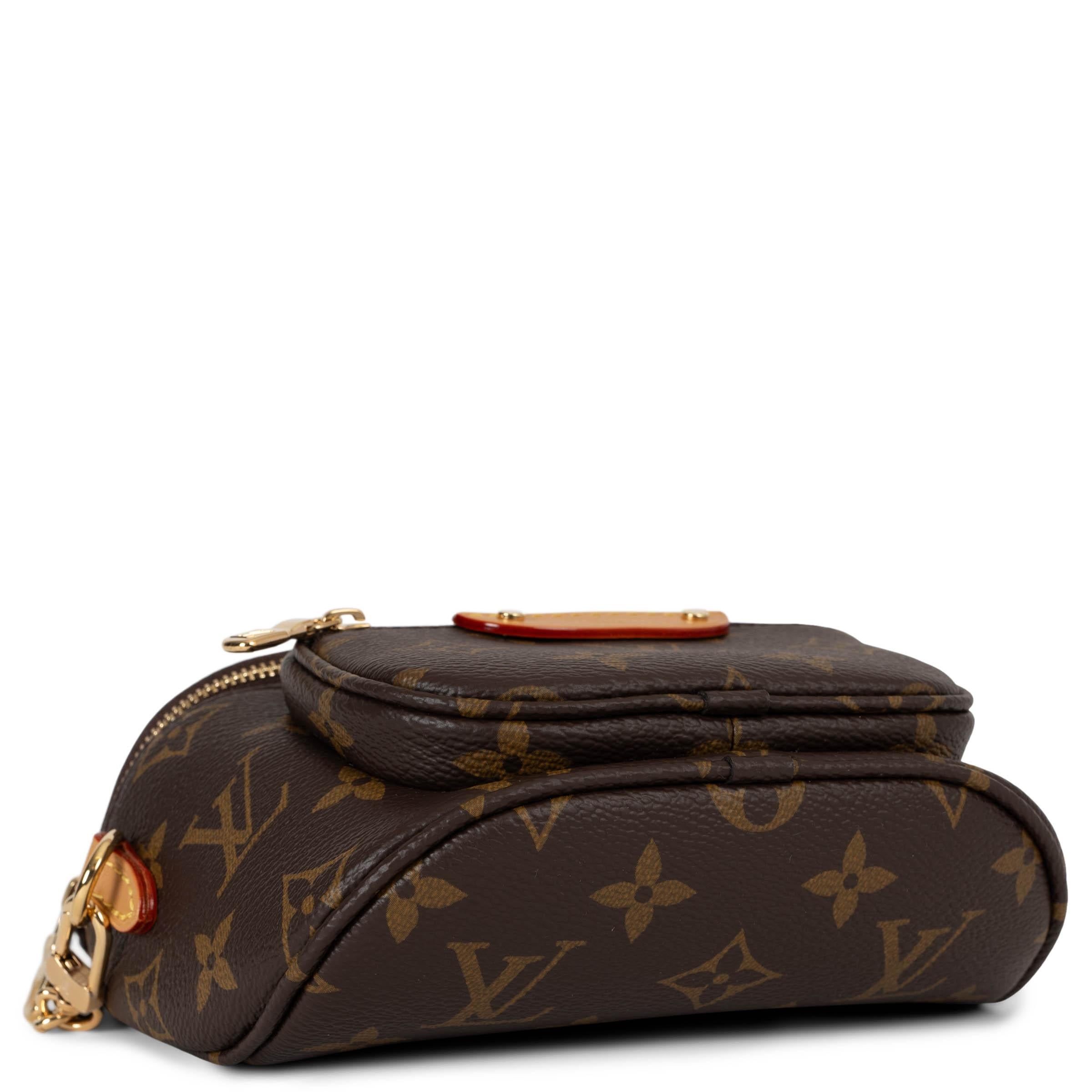 LOUIS VUITTON marrón Monograma lona MINI BUMBAG Bolso de hombro en Excelente estado para la venta en Zürich, CH