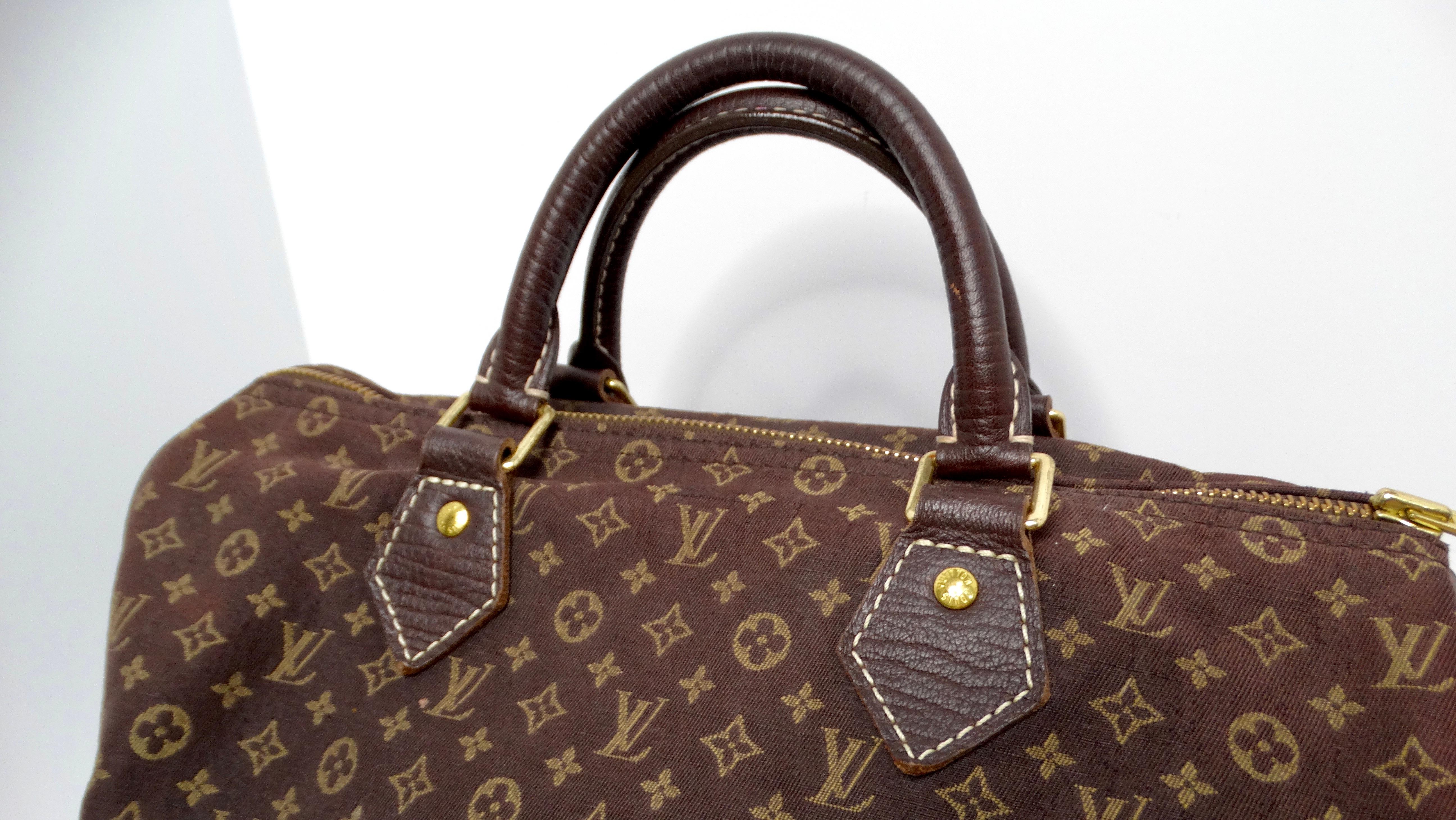Louis Vuitton Brown Monogram Canvas Mini Lin Speedy 30 In Good Condition In Scottsdale, AZ