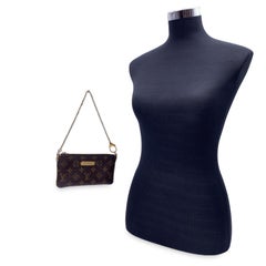 Louis Vuitton Brown Monogram Canvas Mini Pouch Milla with Chain
