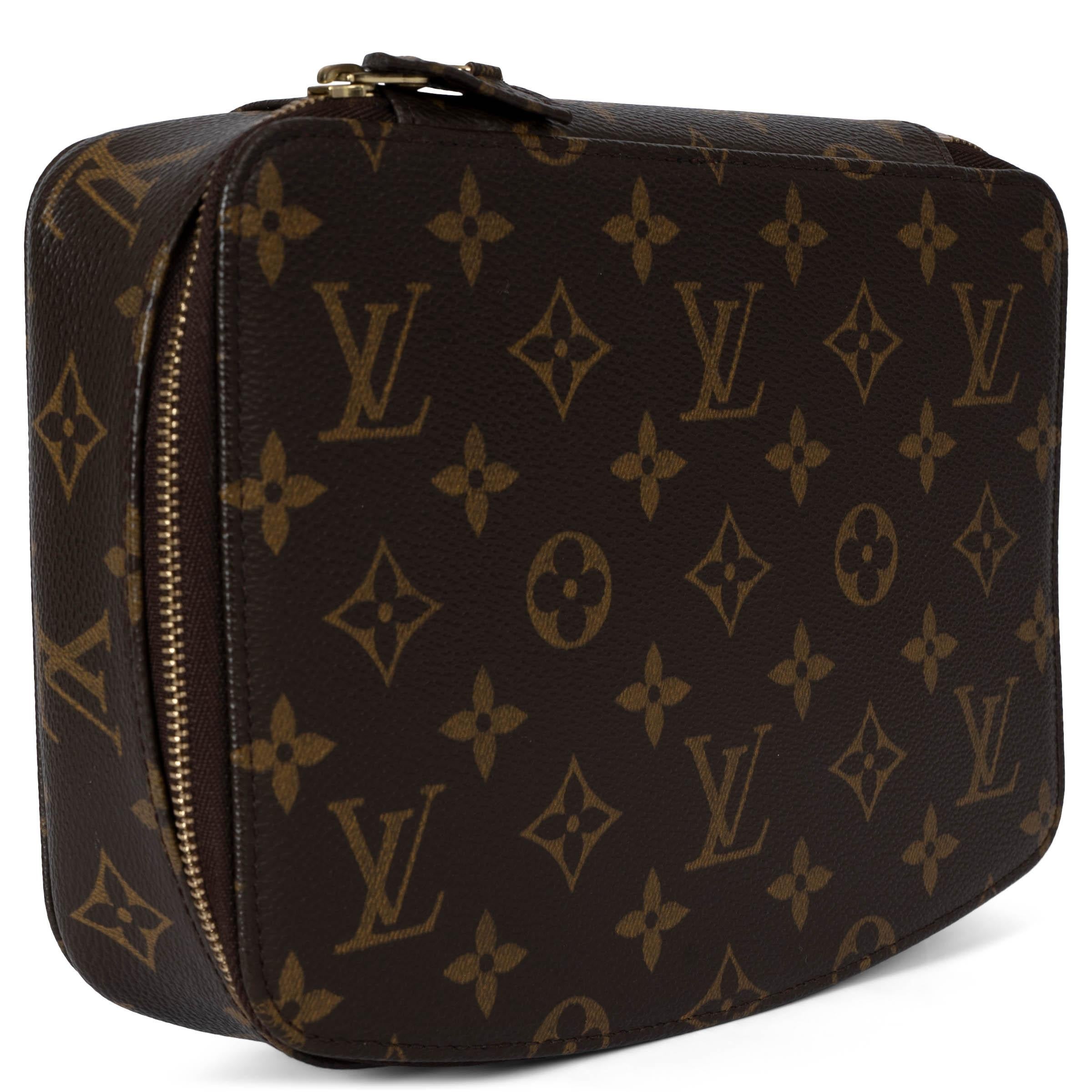 This 100% authentic Louis Vuitton Monte Carlo jewelry box, crafted from iconic Monogram canvas, blends elegance and practicality, offering secure storage for your treasured jewelry. With a refined interior lining and sophisticated organization for