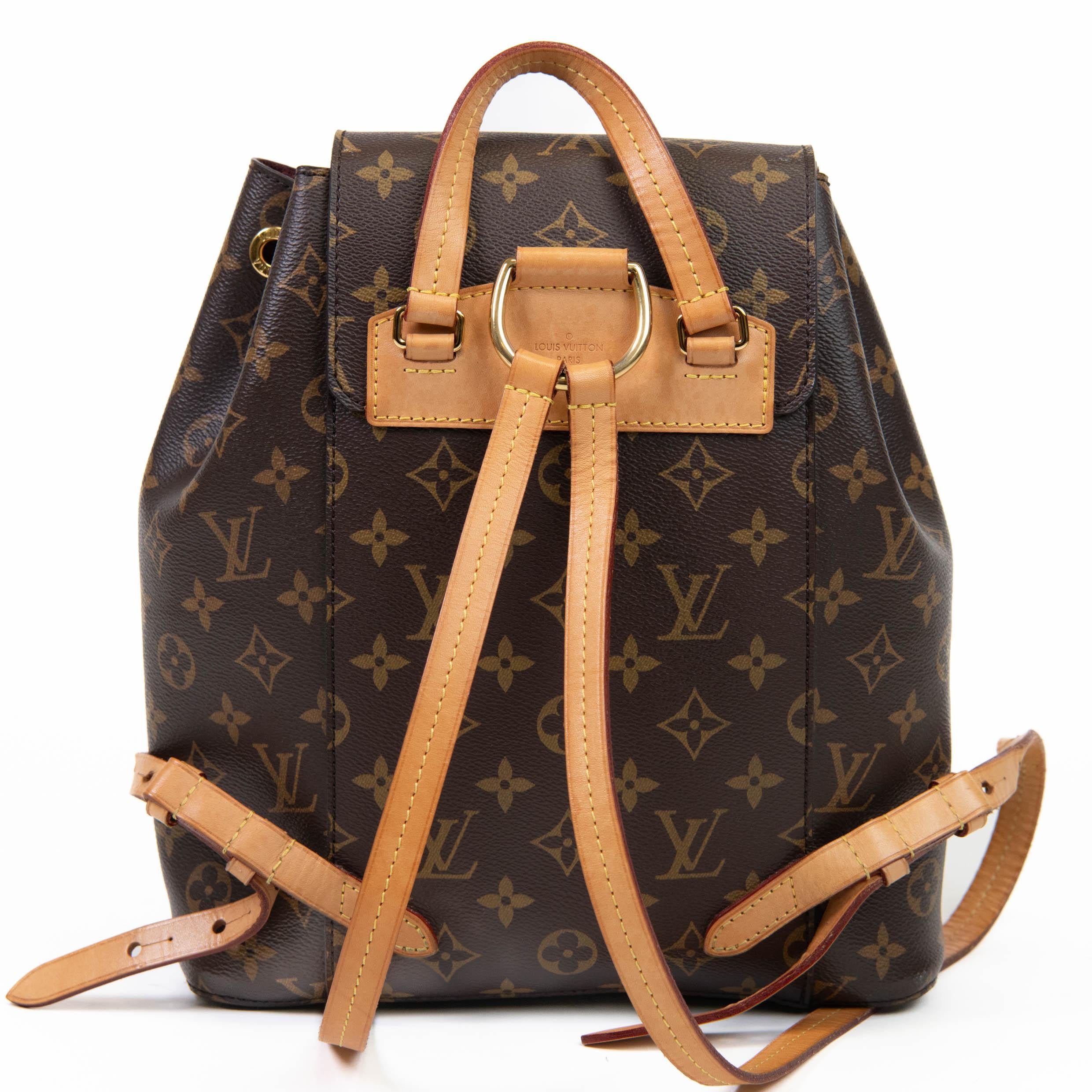 Louis Vuitton Brown Monogram Canvas Montsouris PM Backpack In Excellent Condition In Corona Del Mar, CA