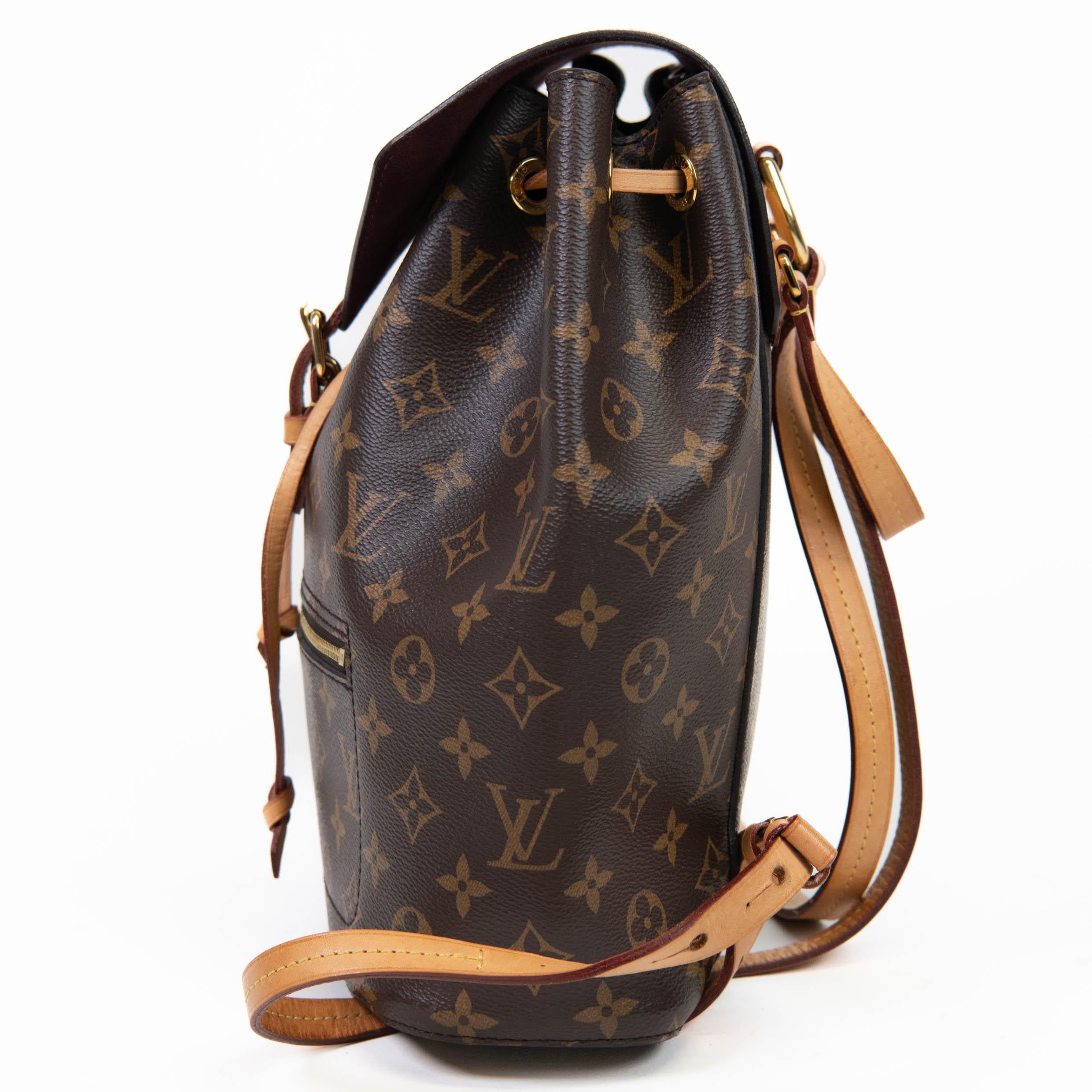 Women's or Men's Louis Vuitton Brown Monogram Canvas Montsouris PM Backpack