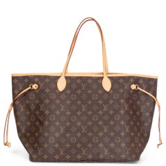 Used LOUIS VUITTON brown MONOGRAM CANVAS NEVERFULL GM Tote Bag