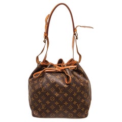 Braune Monogramm Canvas Noe PM Bucket Bag von Louis Vuitton mit Material Monogramm