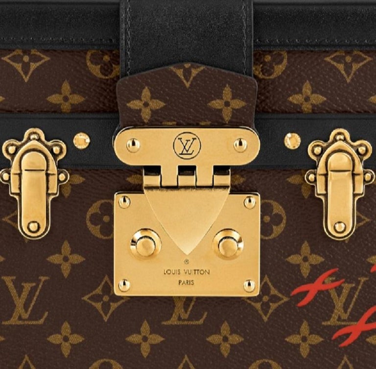 Louis Vuitton Brown Monogram Canvas Petite Malle Bag For Sale at 1stDibs