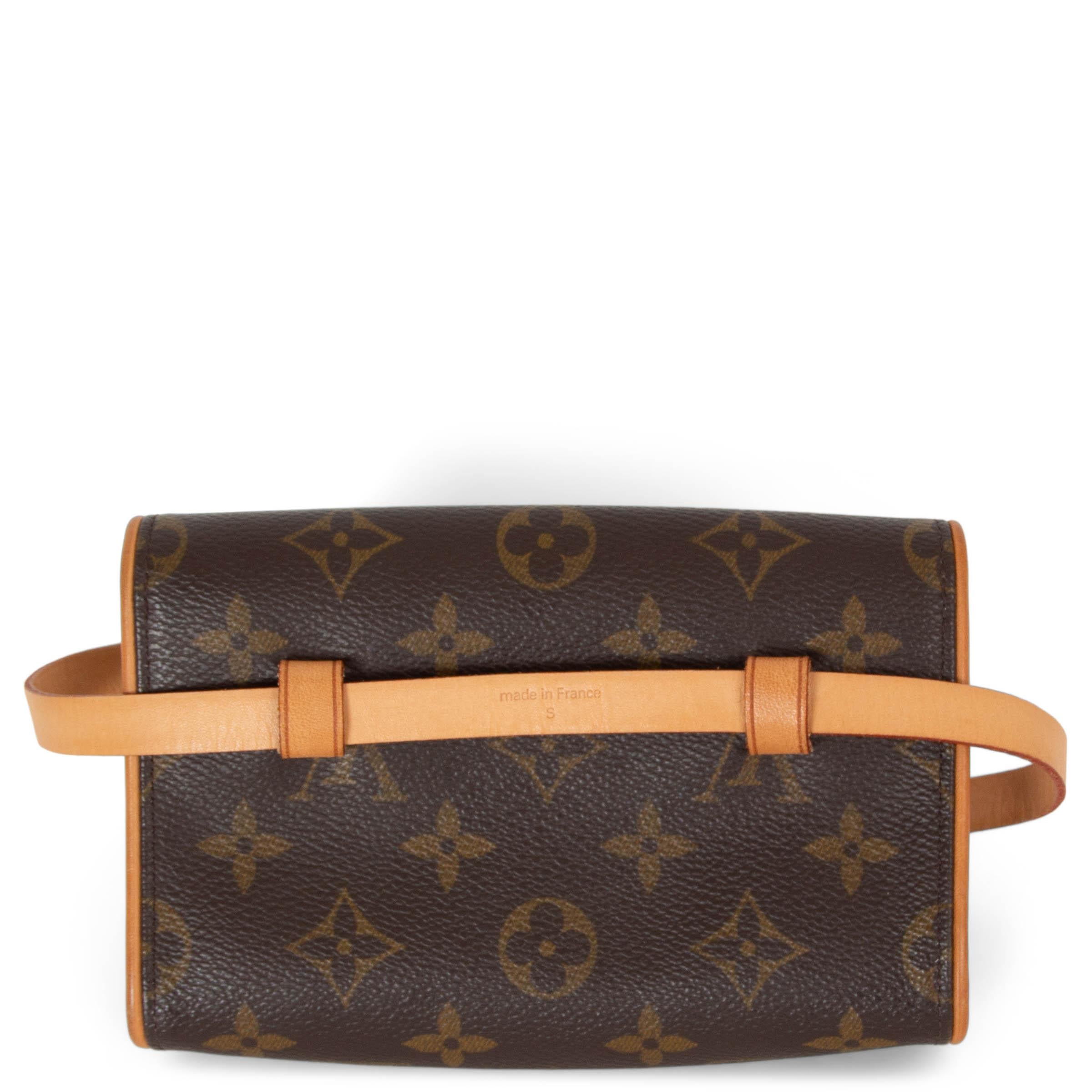Black LOUIS VUITTON brown Monogram canvas POCHETTE FLORENTINE Belt Bag