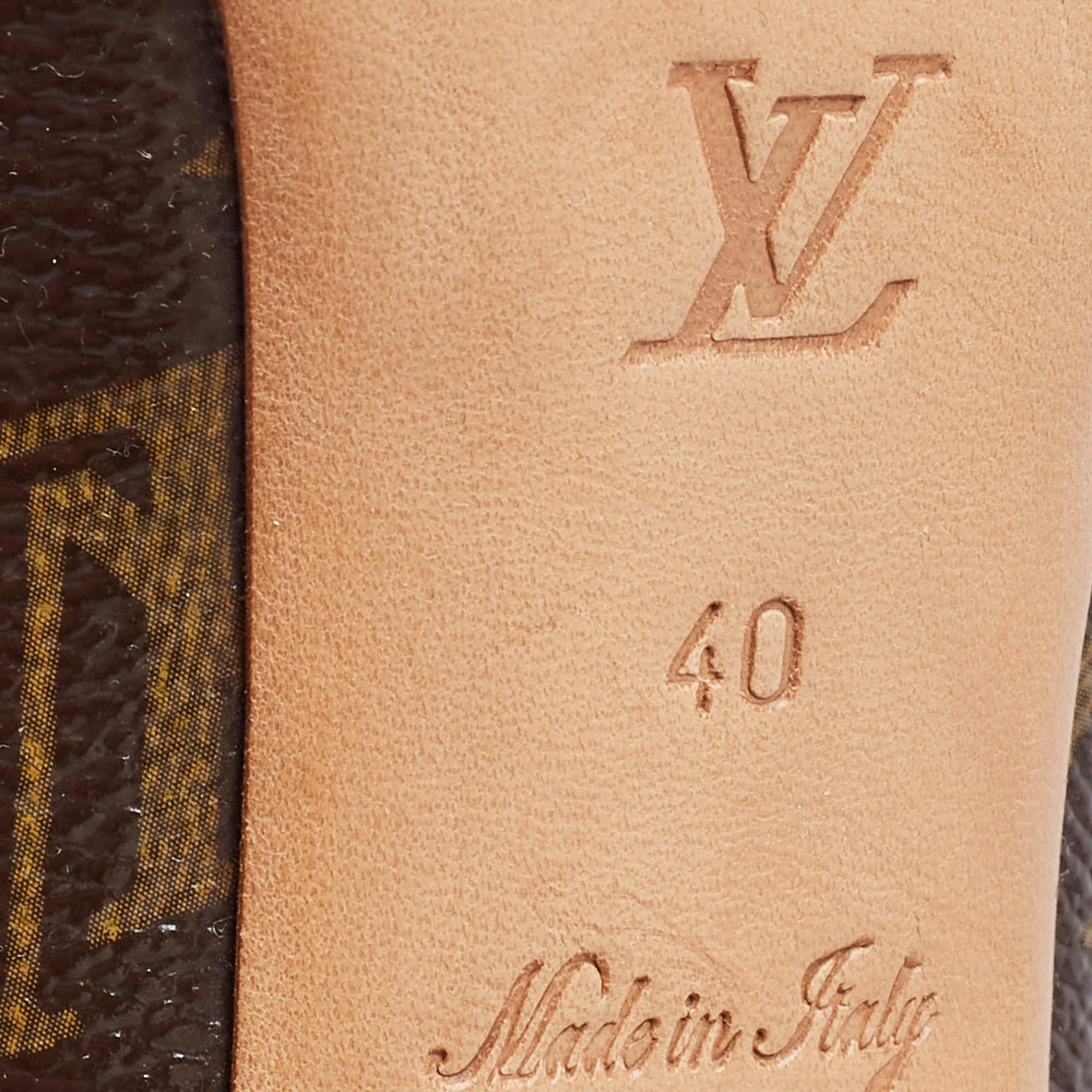 Louis Vuitton Brown Monogram Canvas Ritual Mary Jane Pumps Size 40 For Sale 4