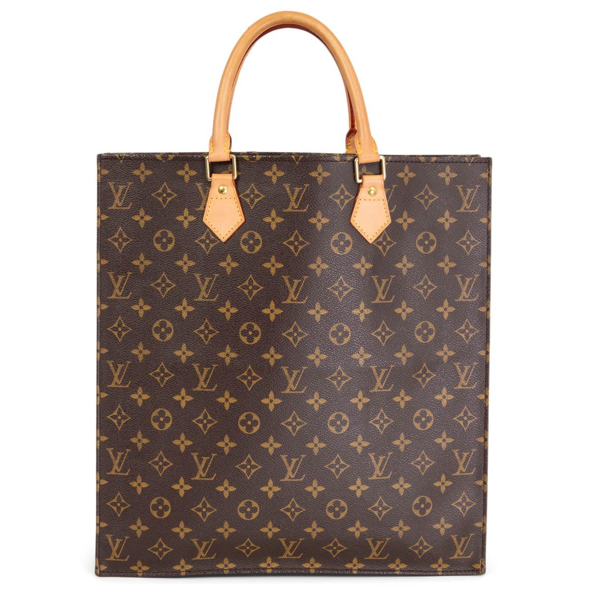 Brown LOUIS VUITTON brown Monogram canvas SAC PLAT Tote Bag