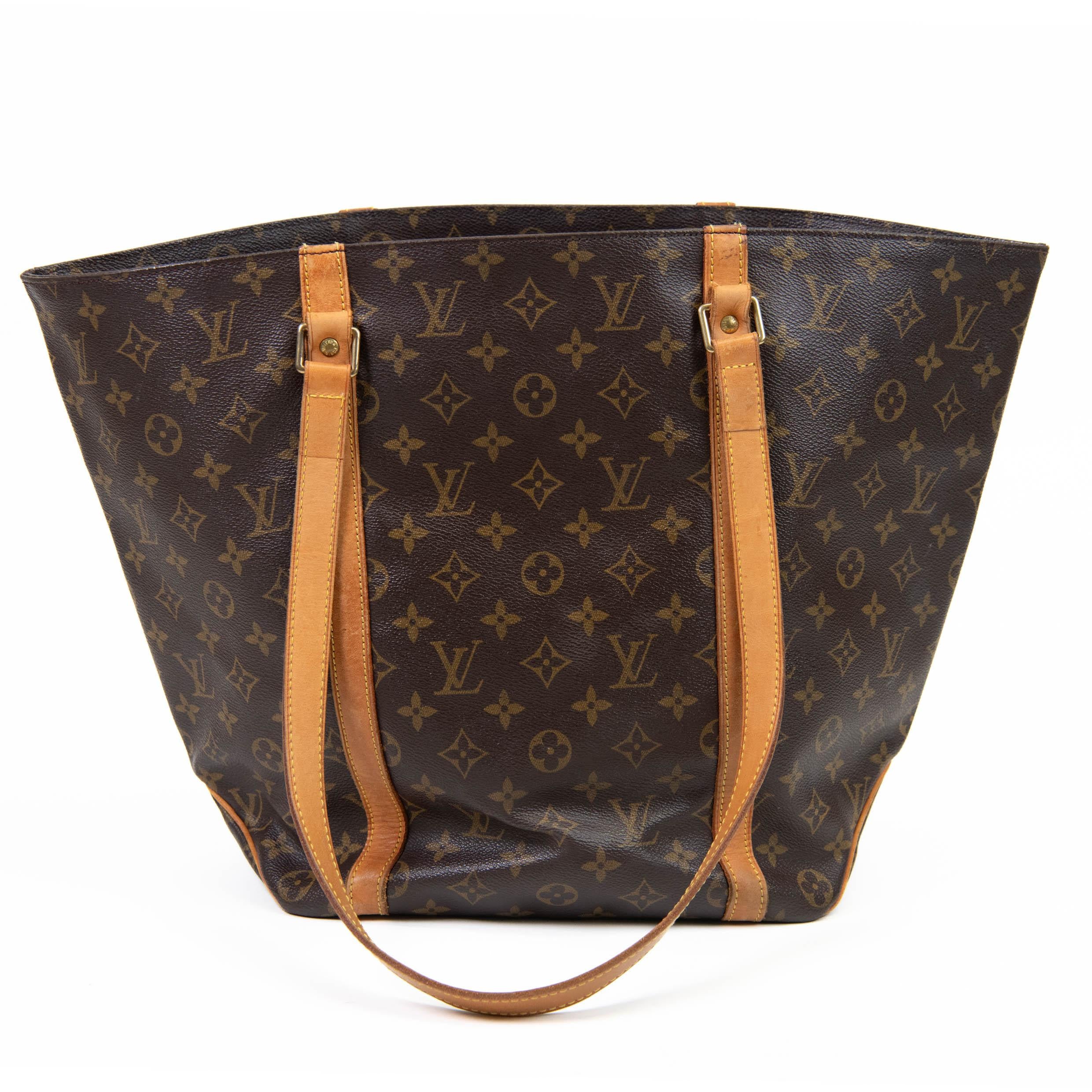 Black Louis Vuitton Brown Monogram Canvas Sac Shopping Tote