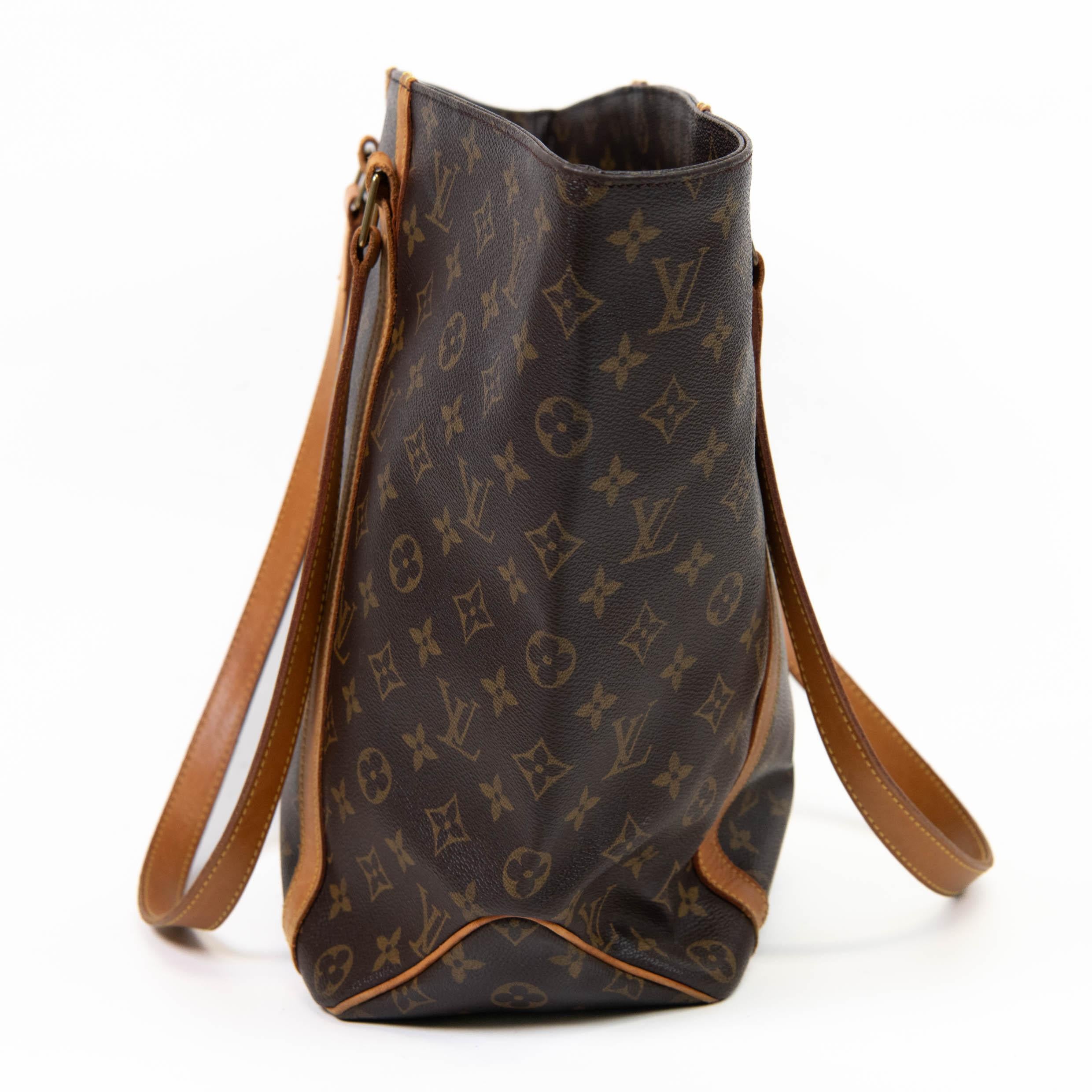 Louis Vuitton Brown Monogram Canvas Sac Shopping Tote In Good Condition In Corona Del Mar, CA