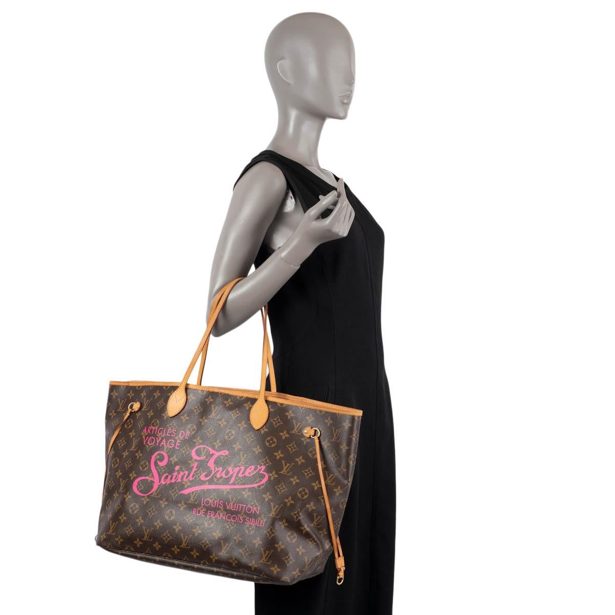 LOUIS VUITTON braun Monogramm Leinwand SAINT TROPEZ NEVERFULL GM Shopper Tasche 3