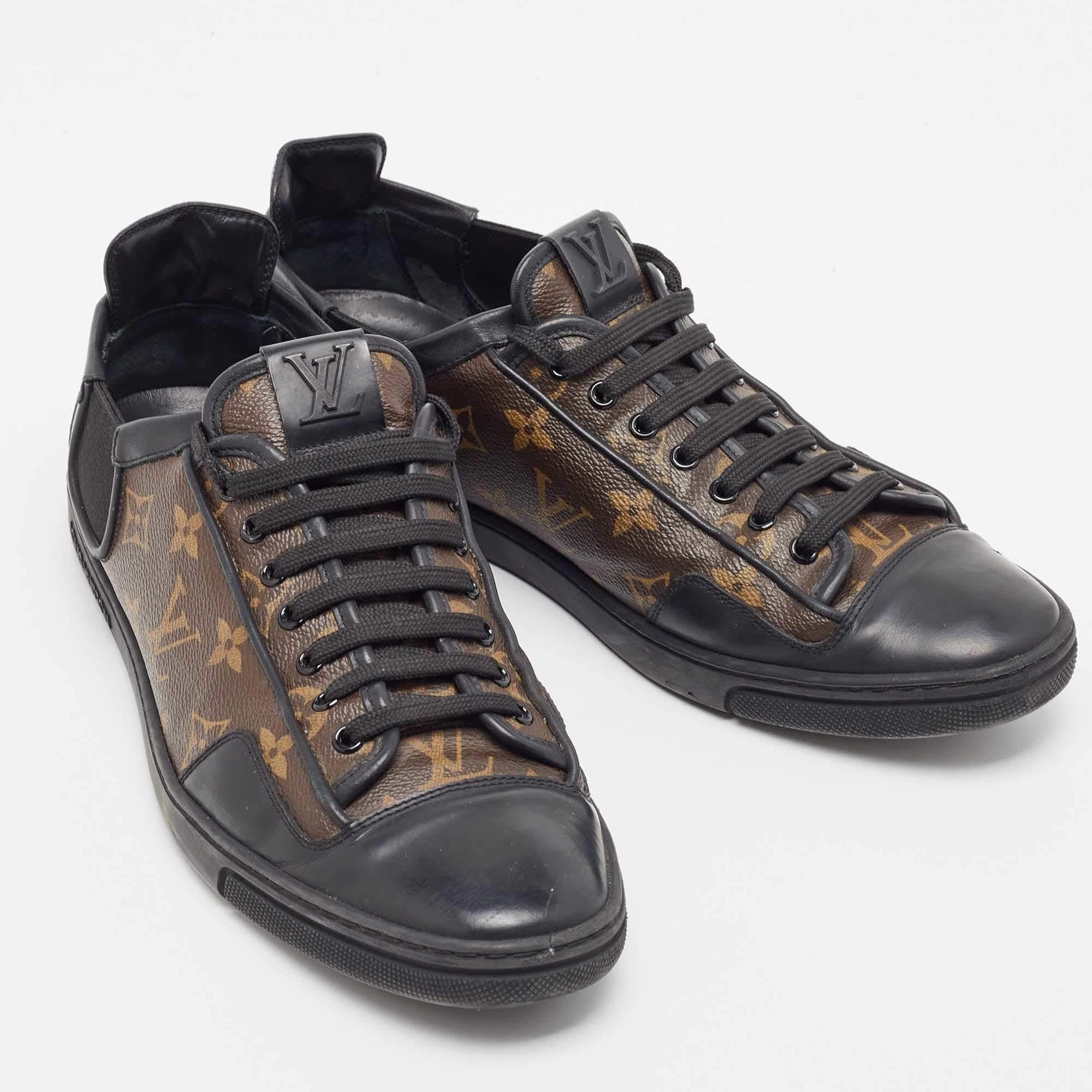 Men's Louis Vuitton Brown Monogram Canvas Slalom Low Top Sneakers Size 42.5