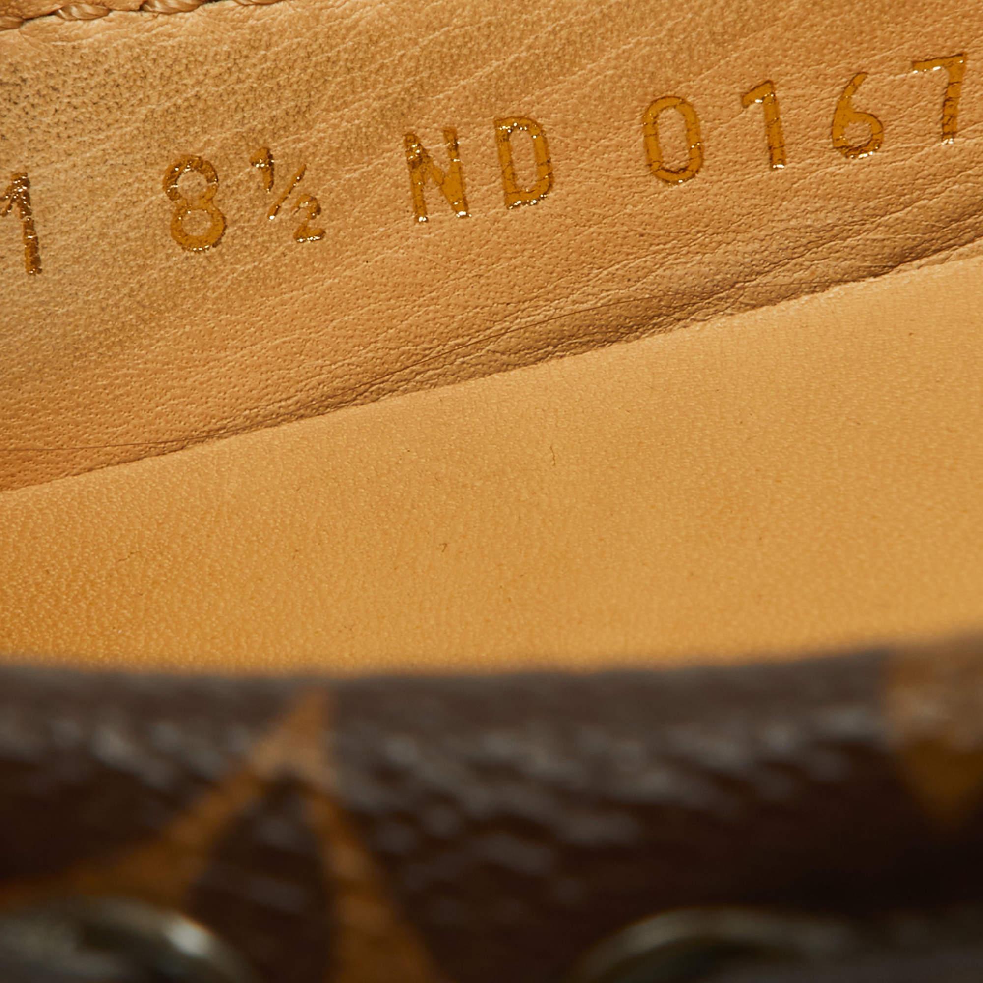 Louis Vuitton Brown Monogram Canvas Slip On Loafers Size 42.5 2