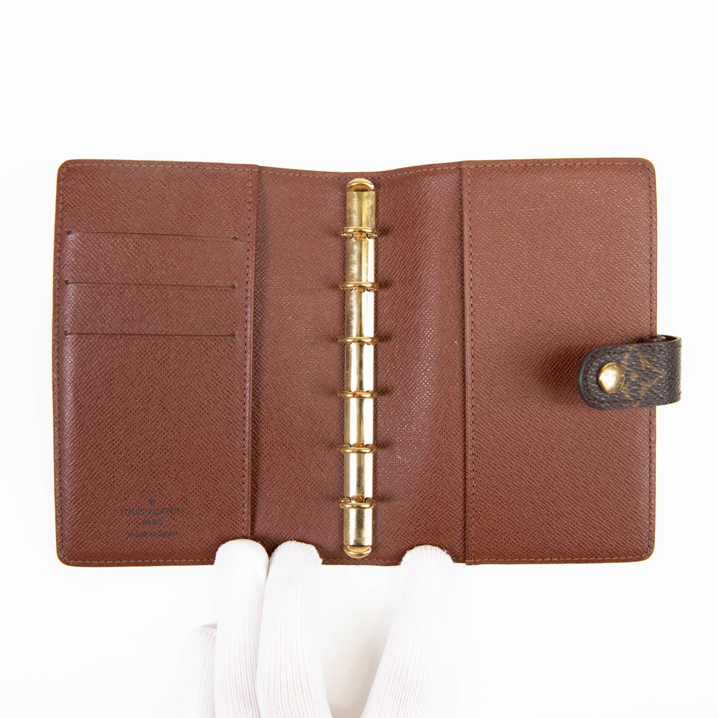 Women's or Men's Louis Vuitton Brown Monogram Canvas Small Ring Agenda Cover
