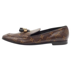 Louis Vuitton Brown Monogram Canvas Society Loafers Size 40