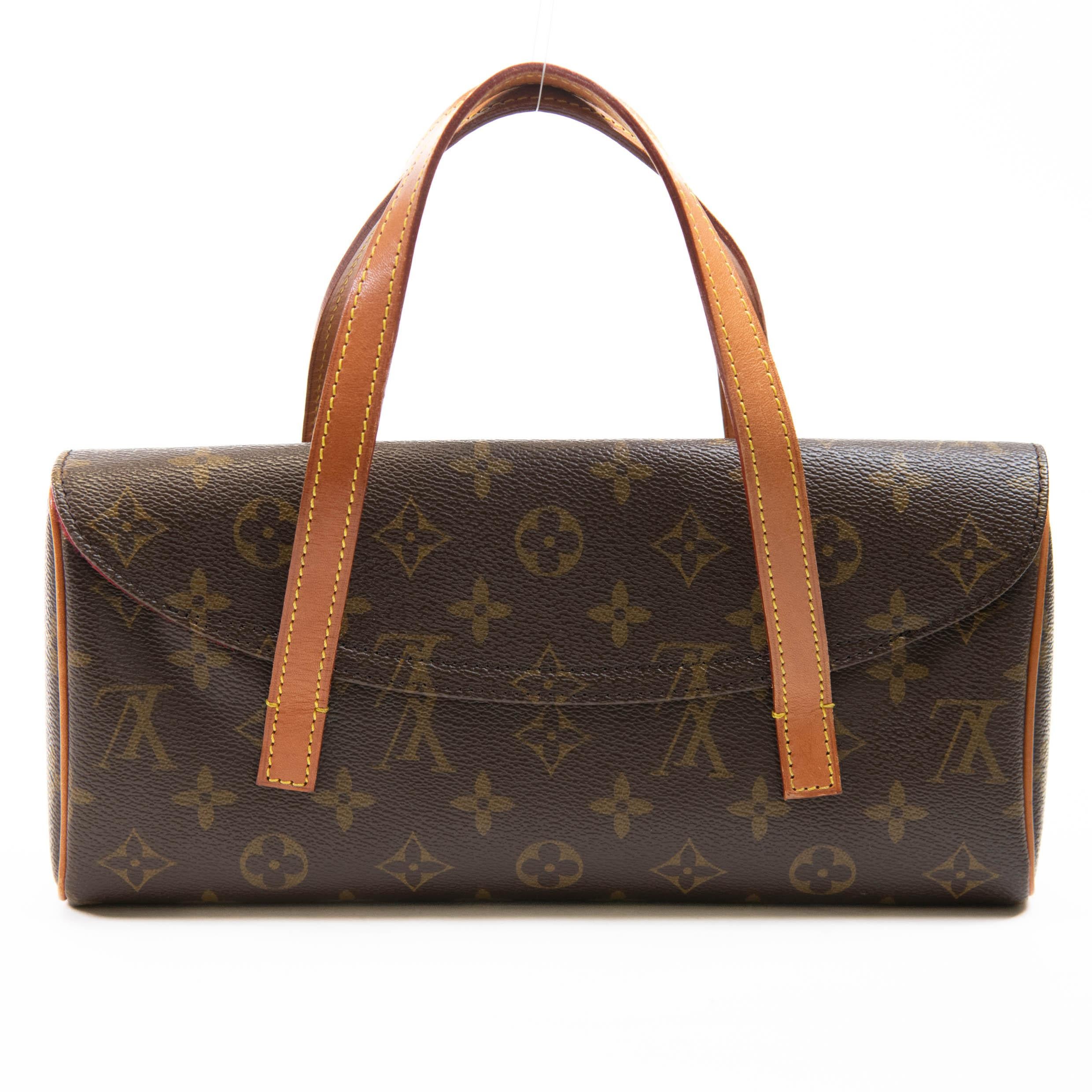 Black Louis Vuitton Brown Monogram Canvas Sonatine Tote Bag