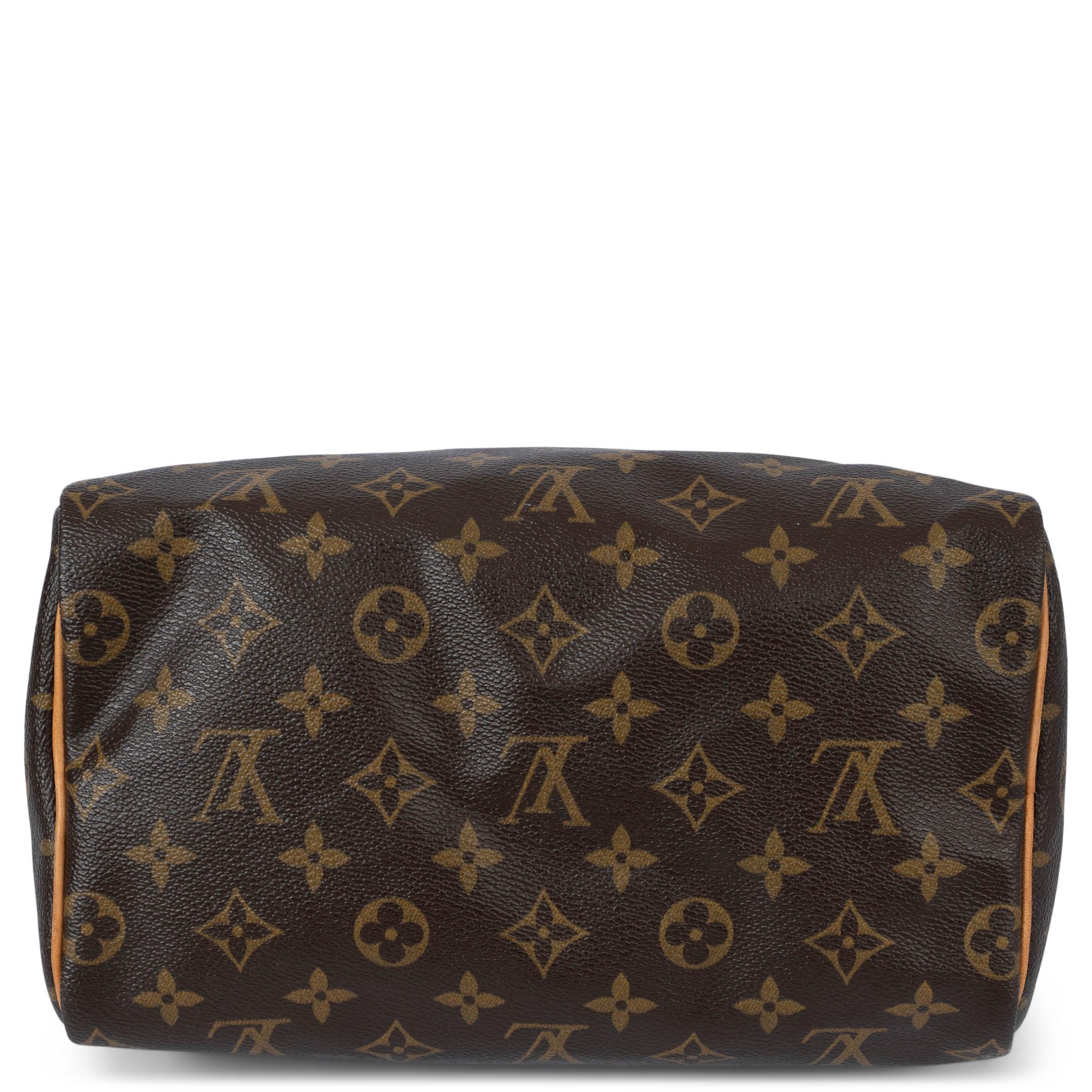 LOUIS VUITTON brown Monogram canvas SPEEDY 25 Bag + STRAP In Good Condition In Zürich, CH
