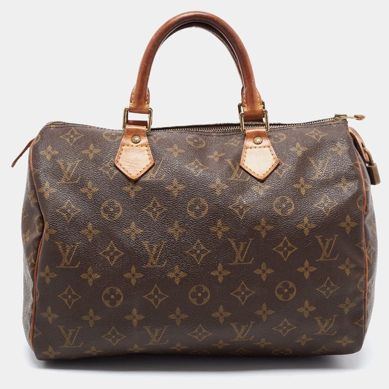 Louis Vuitton Brown Monogram Canvas Speedy 30 Top Handle Bag For Sale at  1stDibs
