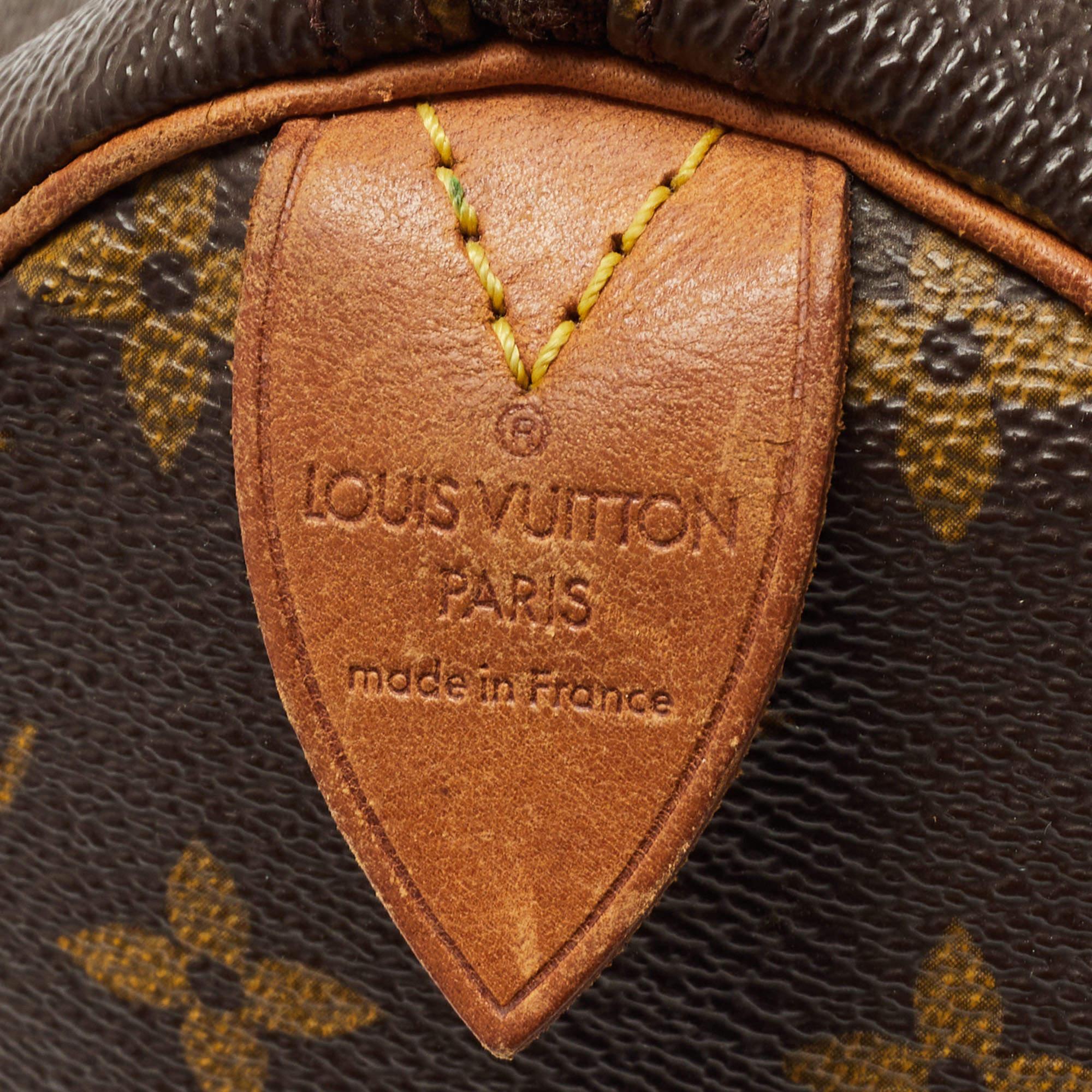 Louis Vuitton Brown Monogram Canvas Speedy 30 Top Handle Bag 12