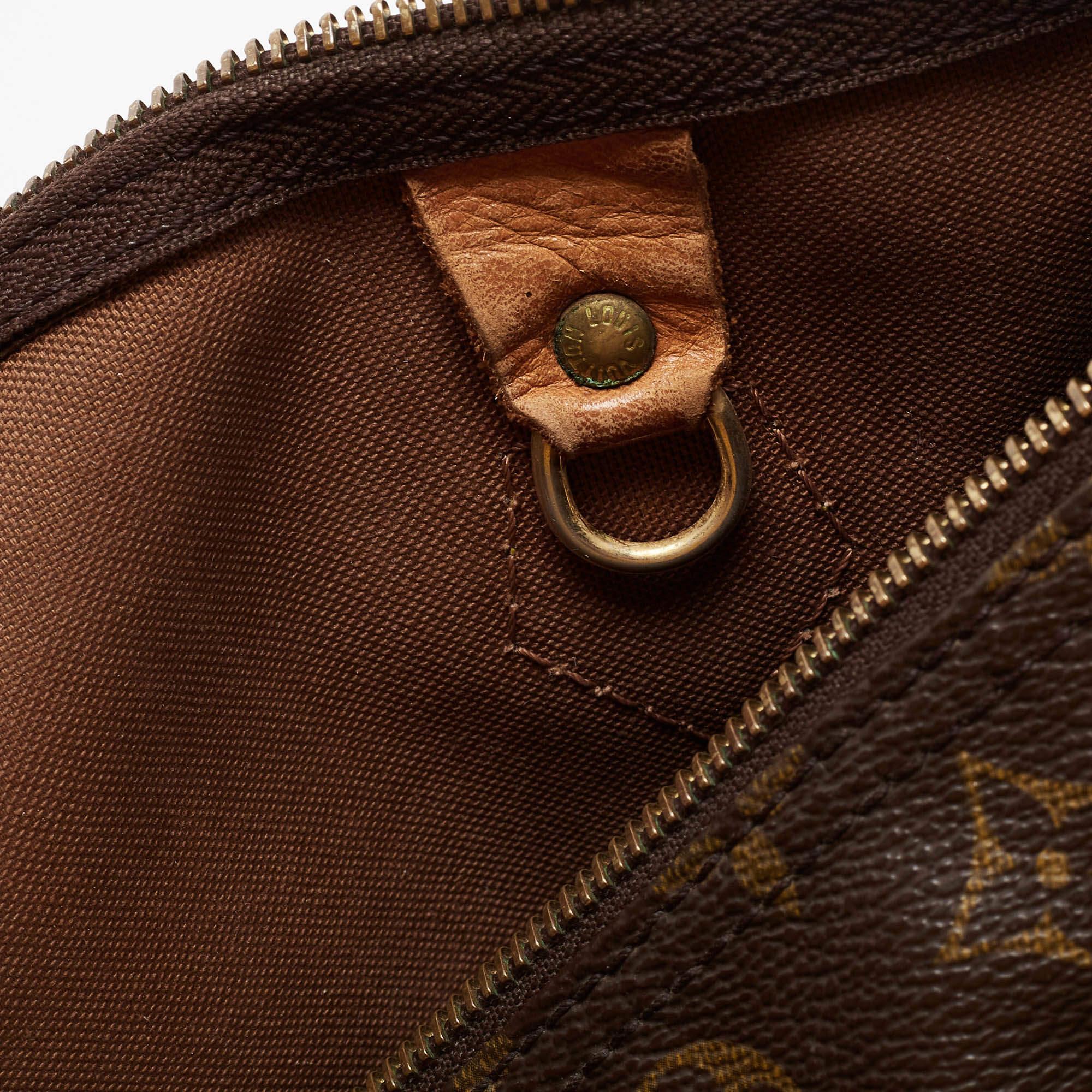 Louis Vuitton Speedy 30 Top Handle Bag aus Segeltuch mit braunem Monogramm 2