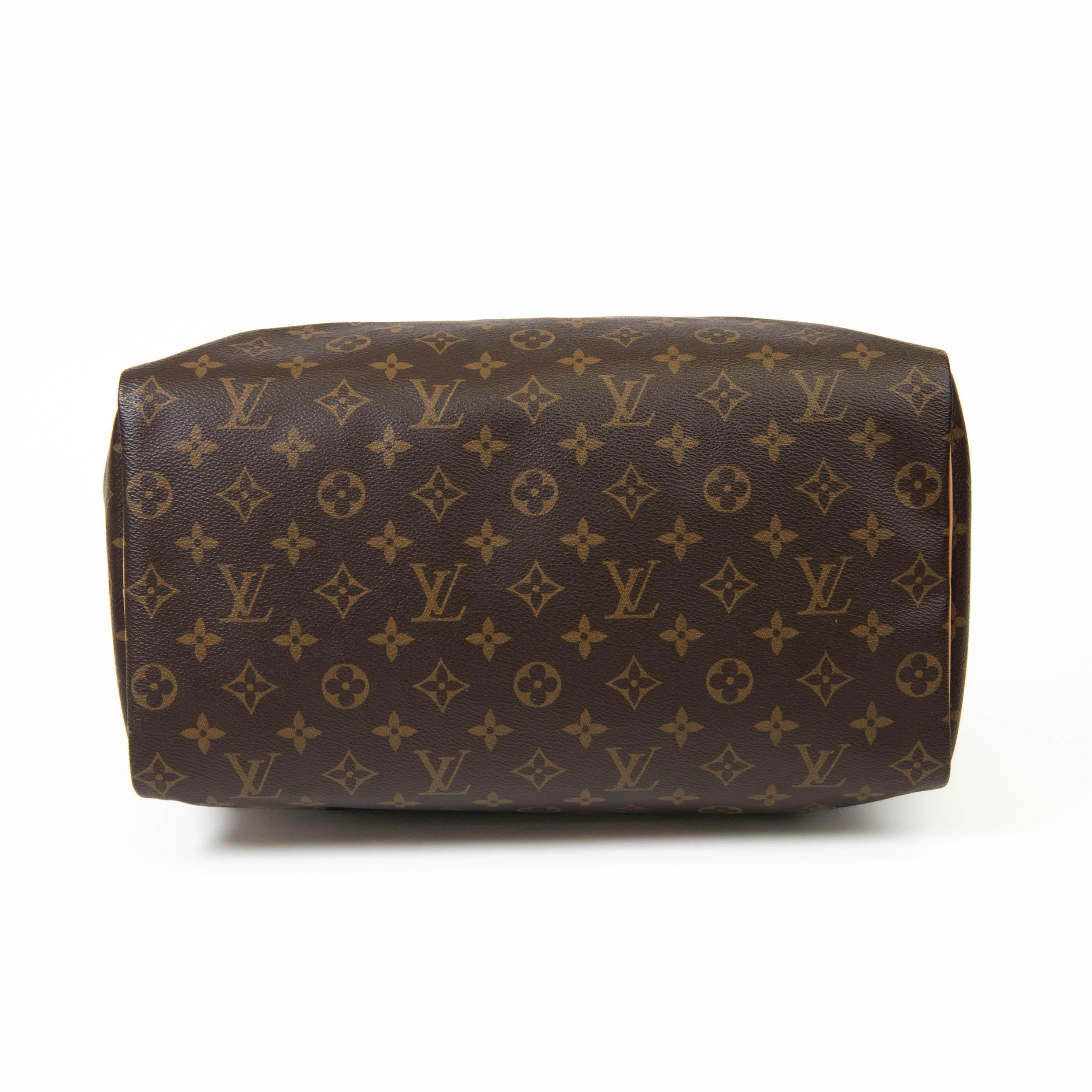 Louis Vuitton Brown Monogram Canvas Speedy 35 For Sale 6