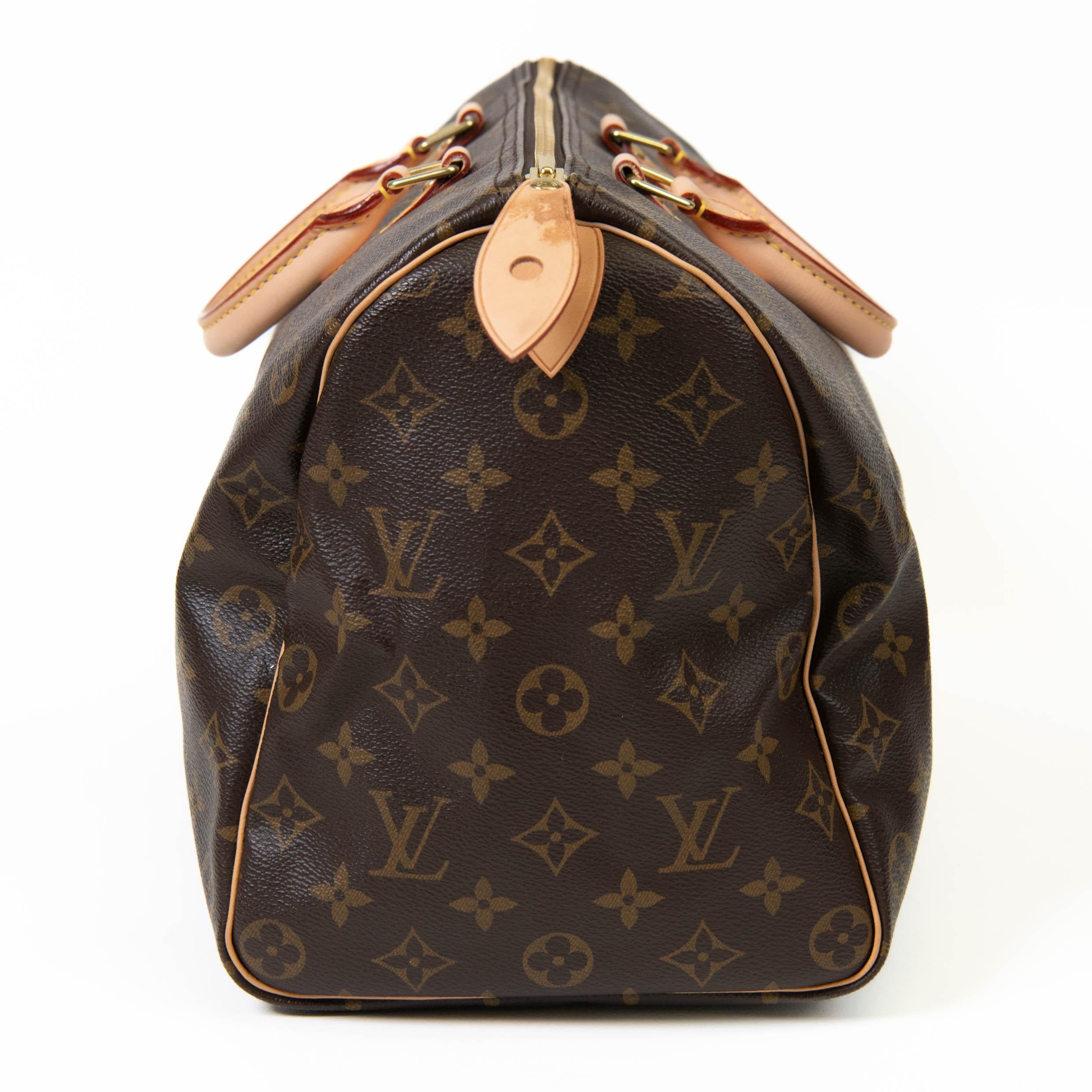 Louis Vuitton Brown Monogram Canvas Speedy 35 For Sale 2