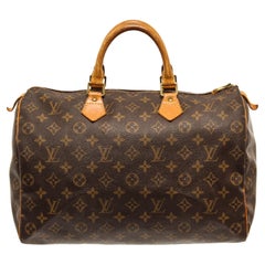 Louis Vuitton Brown Monogram Canvas Speedy 35 Handbag Louis Vuitton Brown Monogram Canvas Speedy 35 Handbag