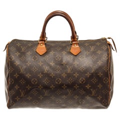 Louis Vuitton Brown Monogram Canvas Speedy 35 Handbag Louis Vuitton Brown Monogram Canvas Speedy 35 Handbag