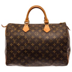 Louis Vuitton Brown Monogram Canvas Speedy 35 Satchel Bag