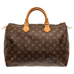 Louis Vuitton Speedy 40 Handtasche aus Segeltuch mit braunem Monogramm