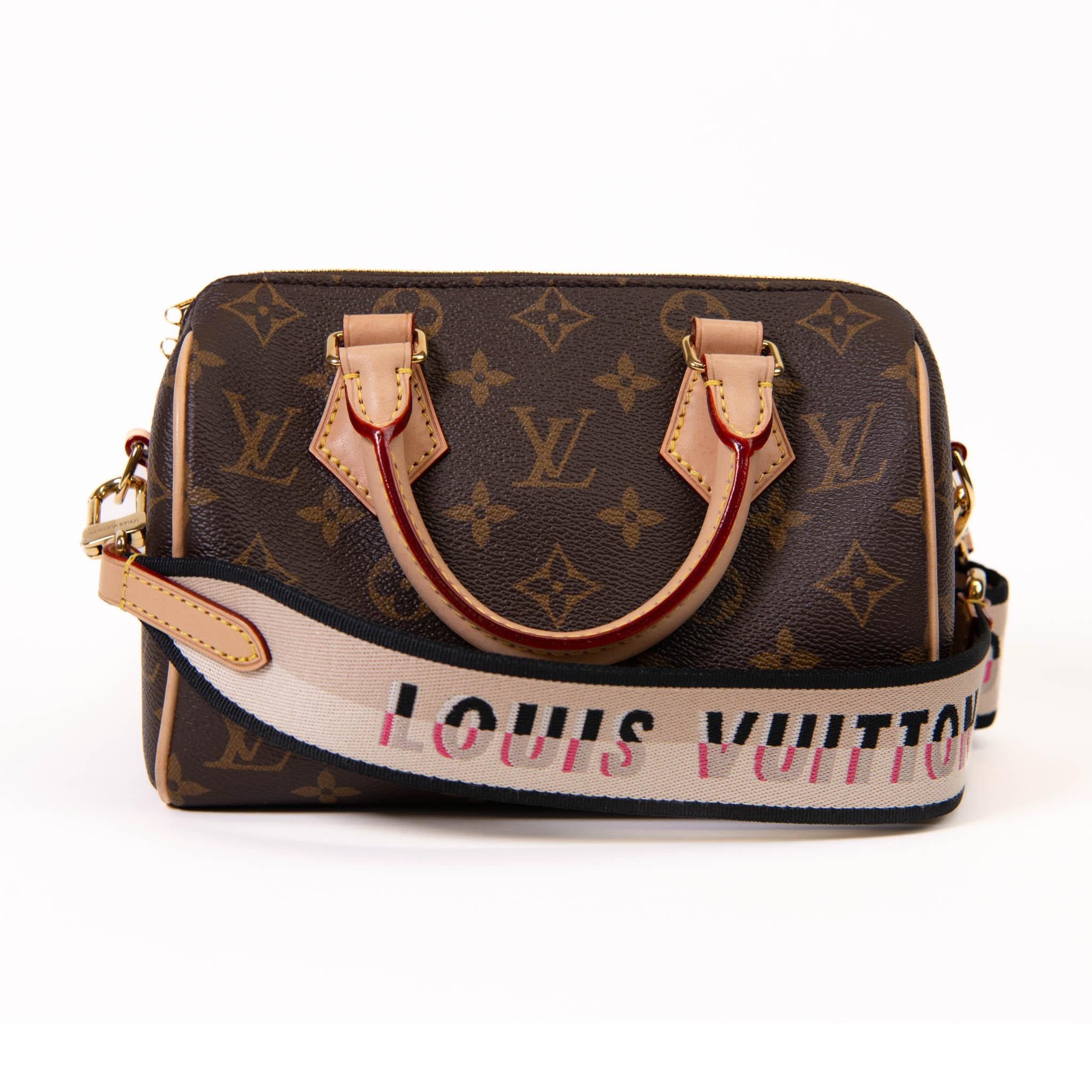 Bolso Louis Vuitton Marrón Monograma Lienzo Speedy Bandouliere 20cm en venta