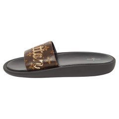 Louis Vuitton Brown Monogram Canvas Sunbath Flat Slides Size 41