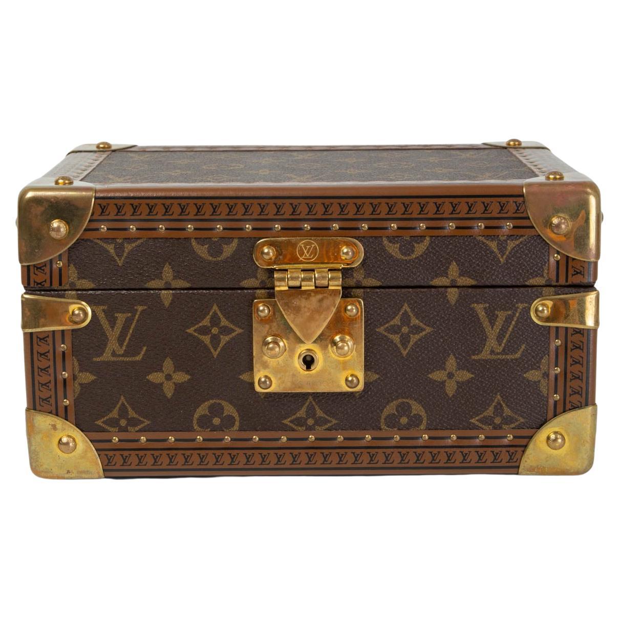 LOUIS VUITTON brown Monogram Canvas TRESOR Jewellery Trunk Box Bag