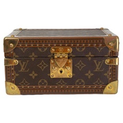 LOUIS VUITTON Braune TRESOR-Schmuckkästchen-Koffertasche aus Segeltuch mit Monogramm