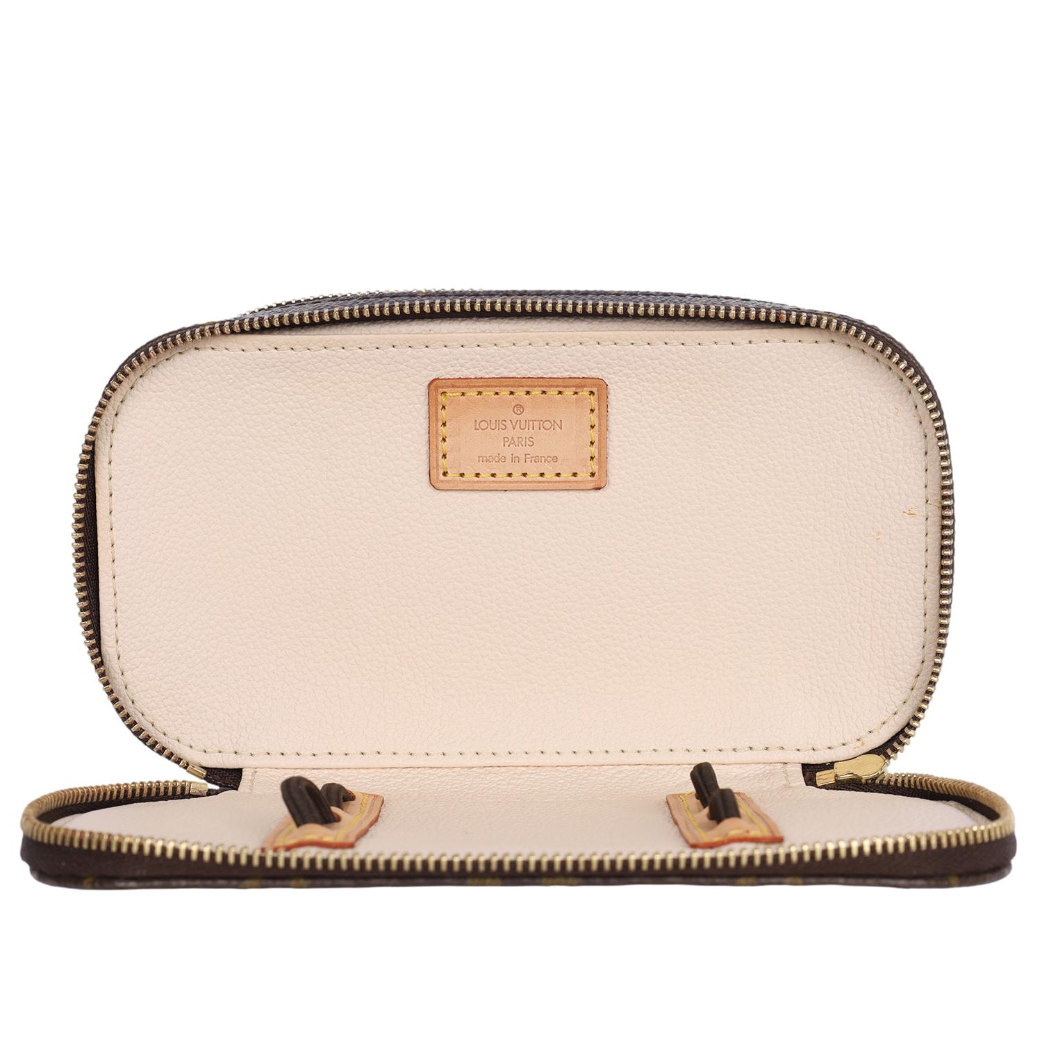 Louis Vuitton Brown Monogram Canvas Trousse Cosmetic Bag For Sale 6