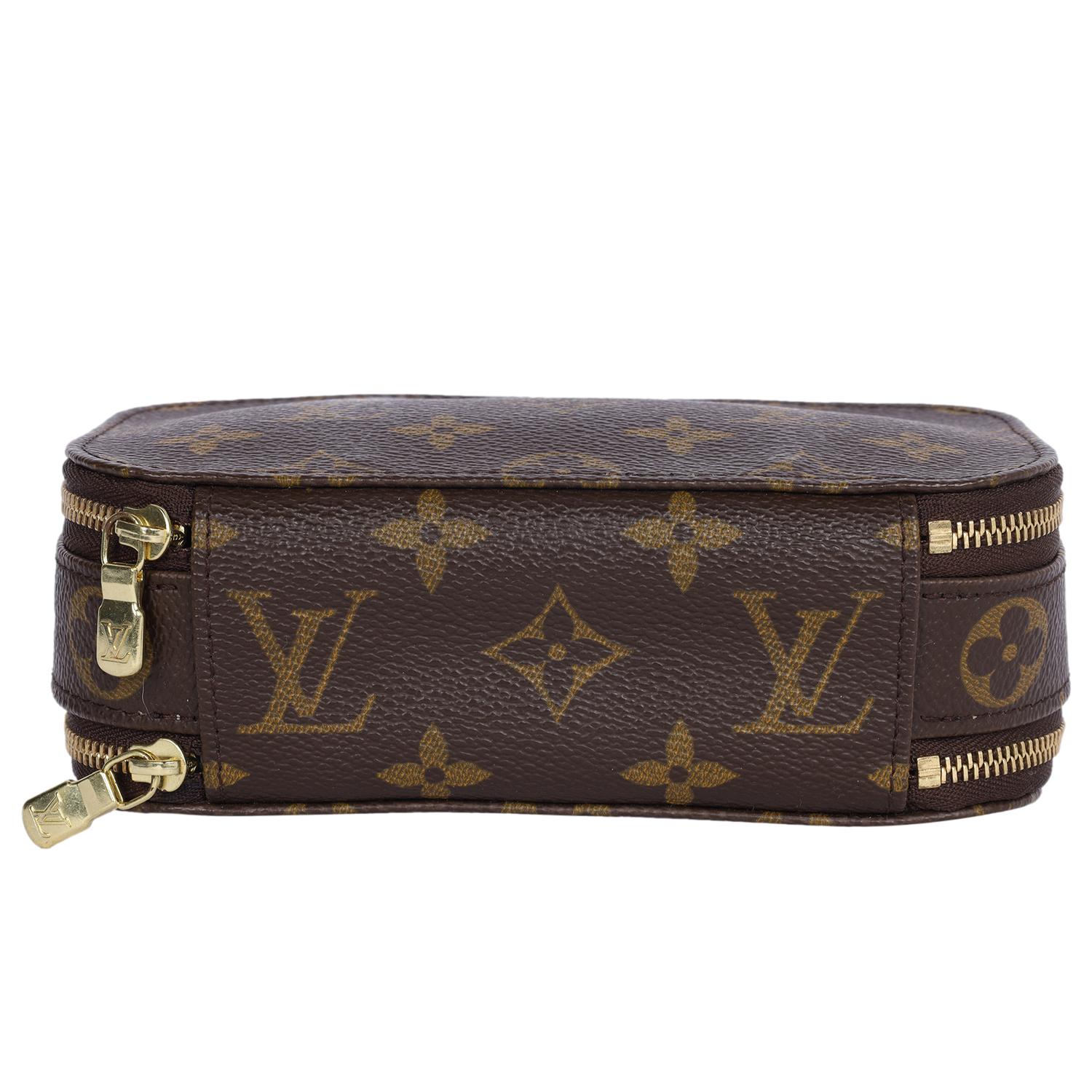 Louis Vuitton Brown Monogram Canvas Trousse Cosmetic Bag For Sale 4