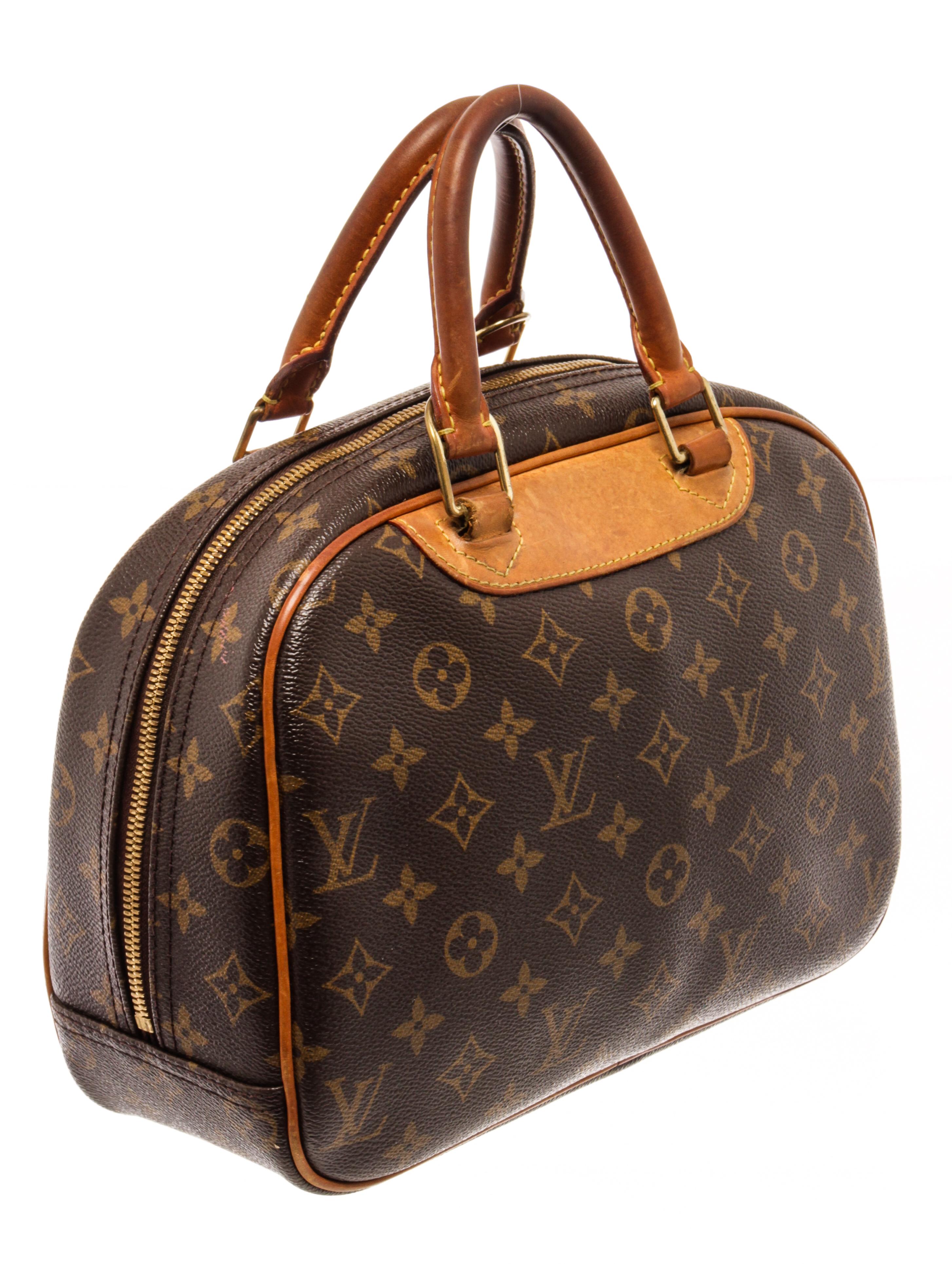 Louis Vuitton Brown Monogram Canvas Trouville Satchel Bag In Good Condition In Irvine, CA
