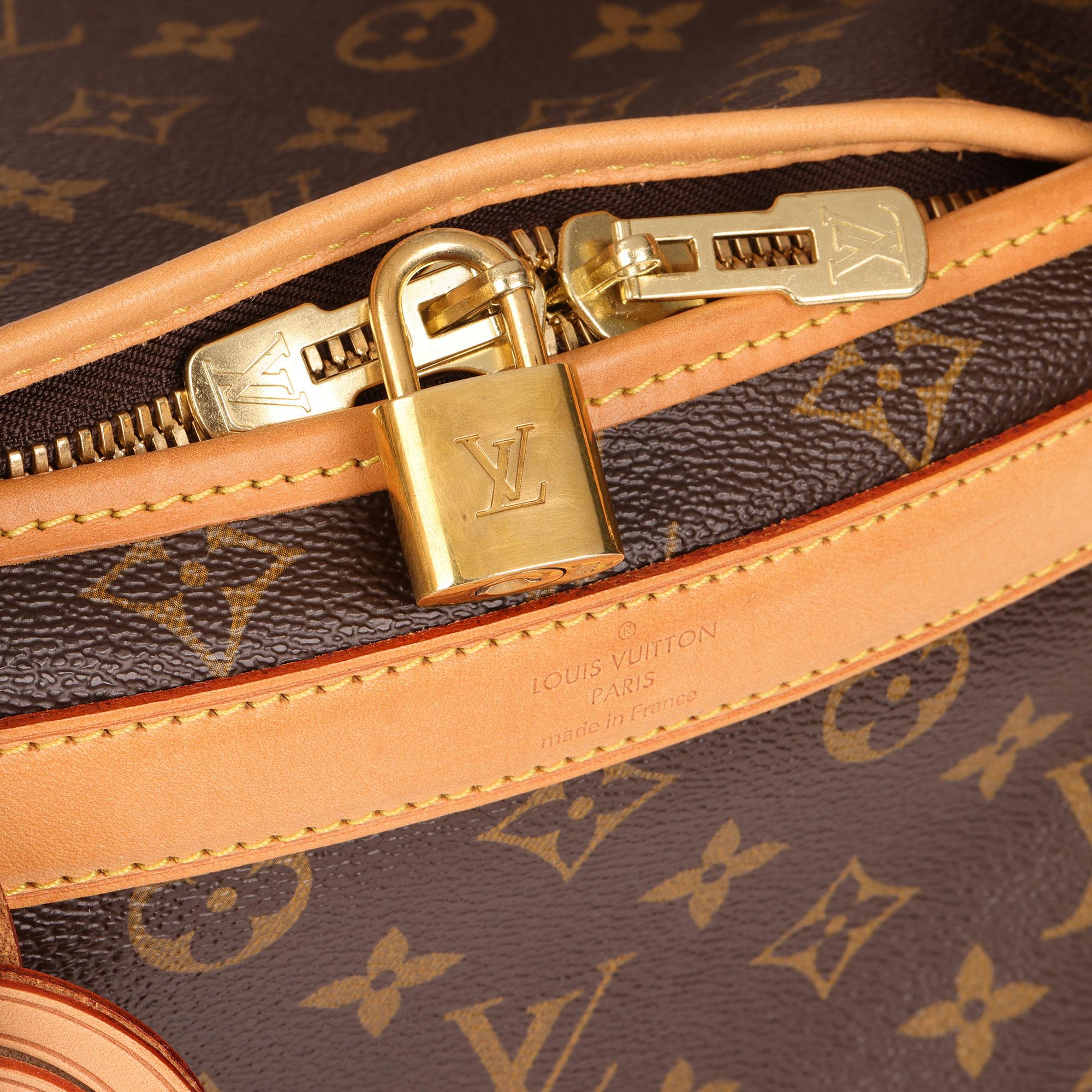 Women's LOUIS VUITTON Brown Monogram Canvas & Vachetta Leather Sac Chien 40 Pet Carrier