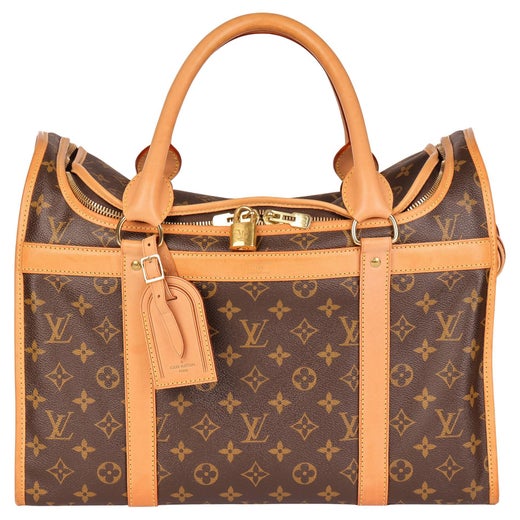 LOUIS VUITTON Brown Monogram Canvas and Vachetta Leather Sac Chien 40 Pet  Carrier at 1stDibs