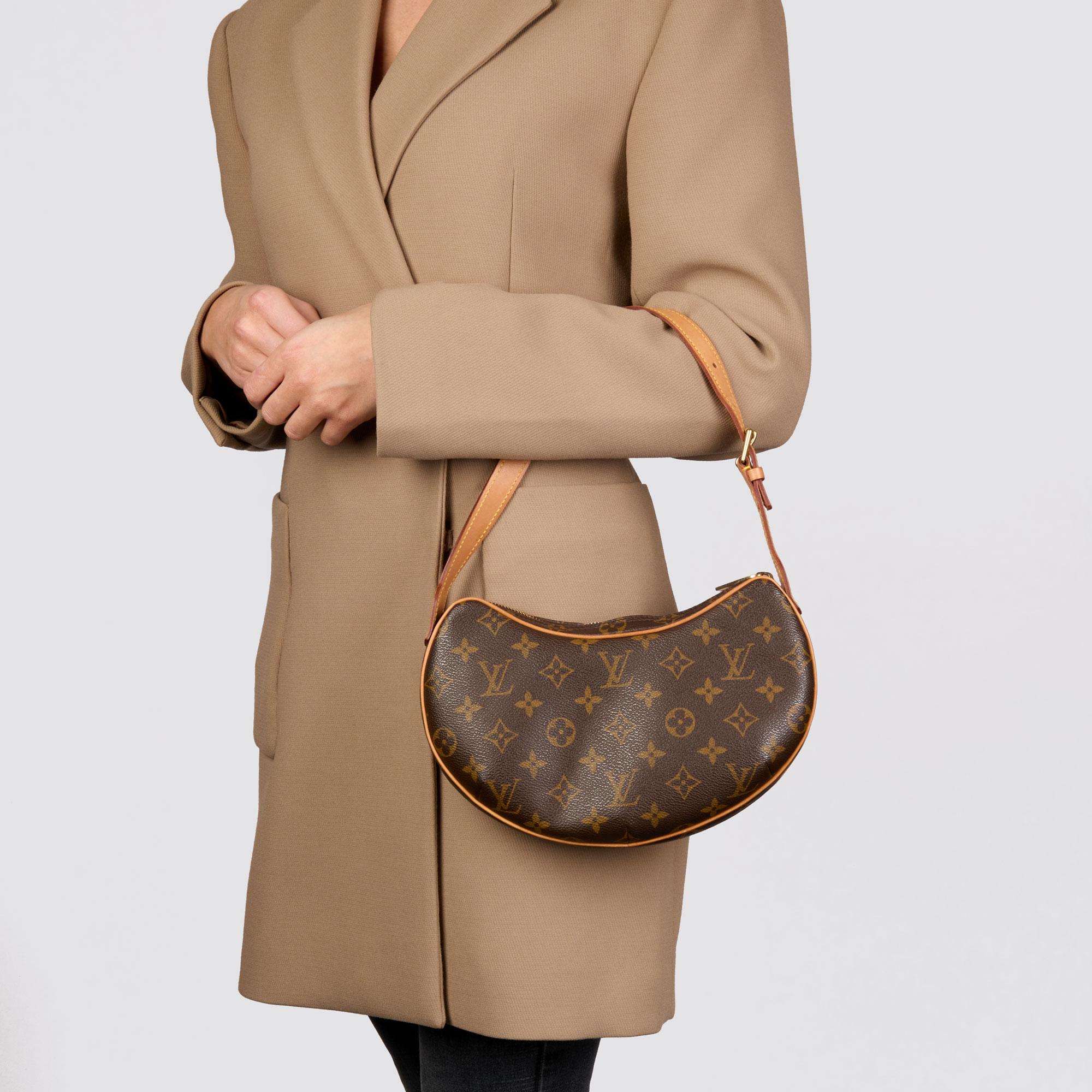 LOUIS VUITTON Brown Monogram Canvas & Vachetta Leather Vintage Croissant PM 5