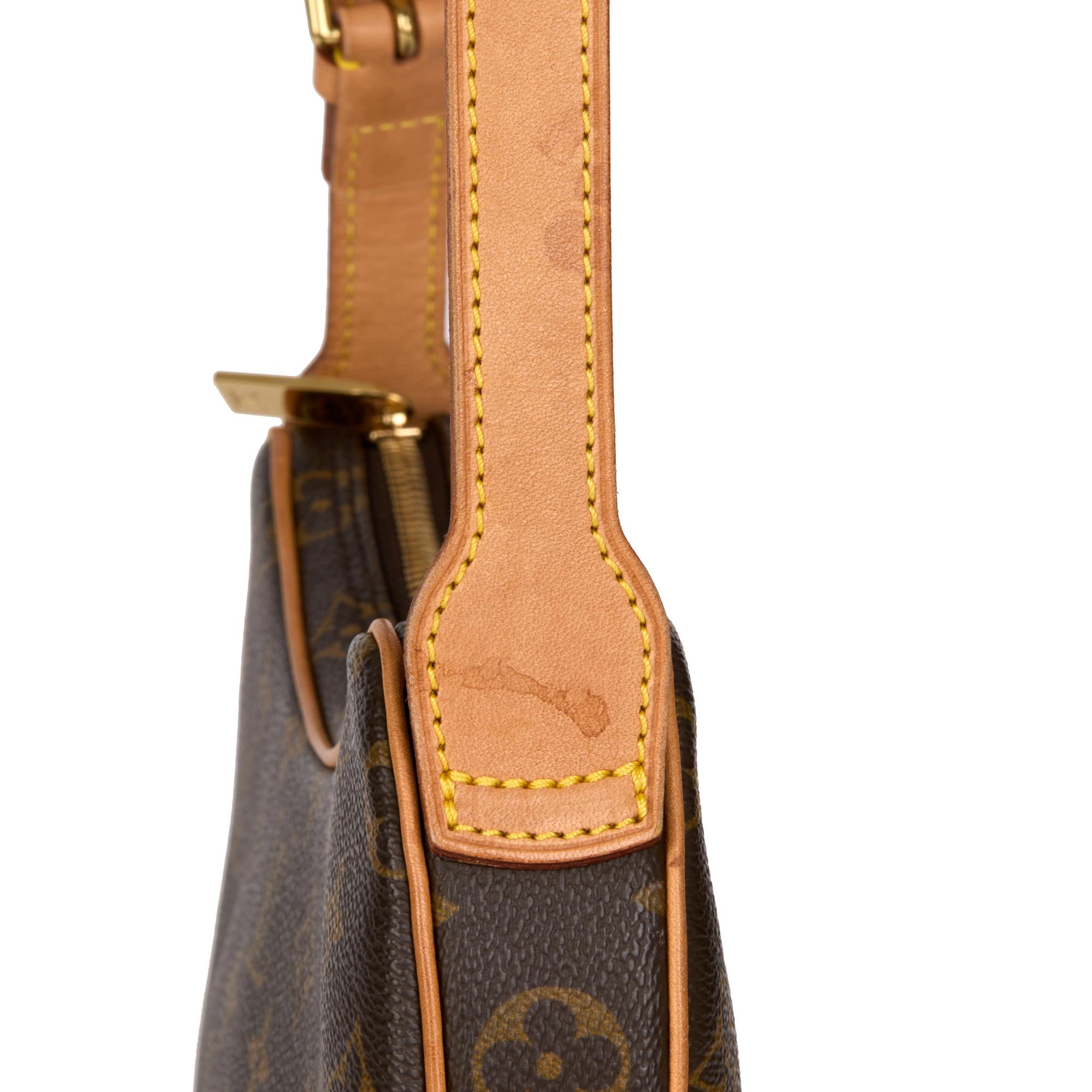 LOUIS VUITTON Brown Monogram Canvas & Vachetta Leather Vintage Croissant PM 1
