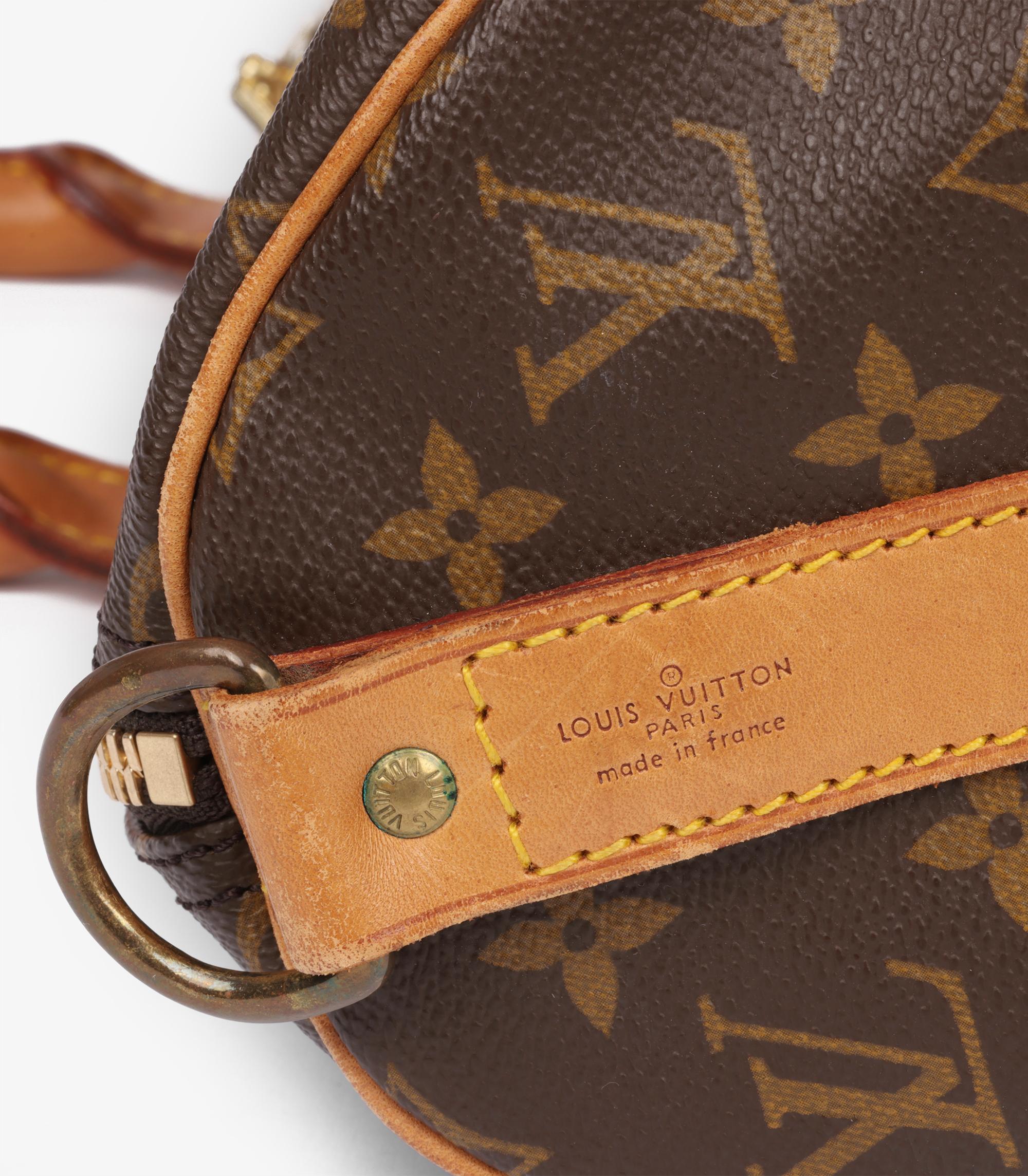 Louis Vuitton Braun Monogram Canvas & Vachetta Vintage Keepall 45 Bandoulière im Angebot 4