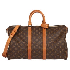 Louis Vuitton Brown Monogram Canvas & Vachetta Vintage Keepall 45 Bandoulière